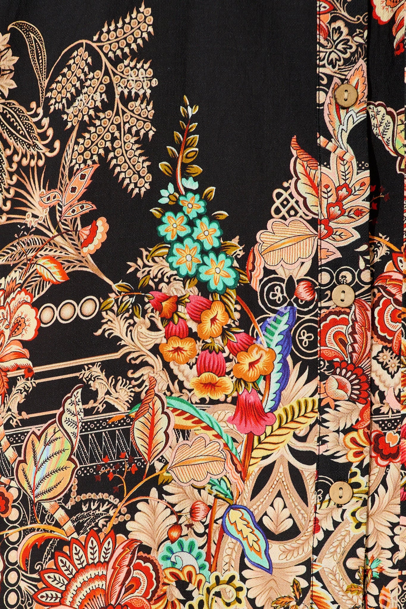 Starlet Boho Shirt Dress in Black Floral Linen Blend