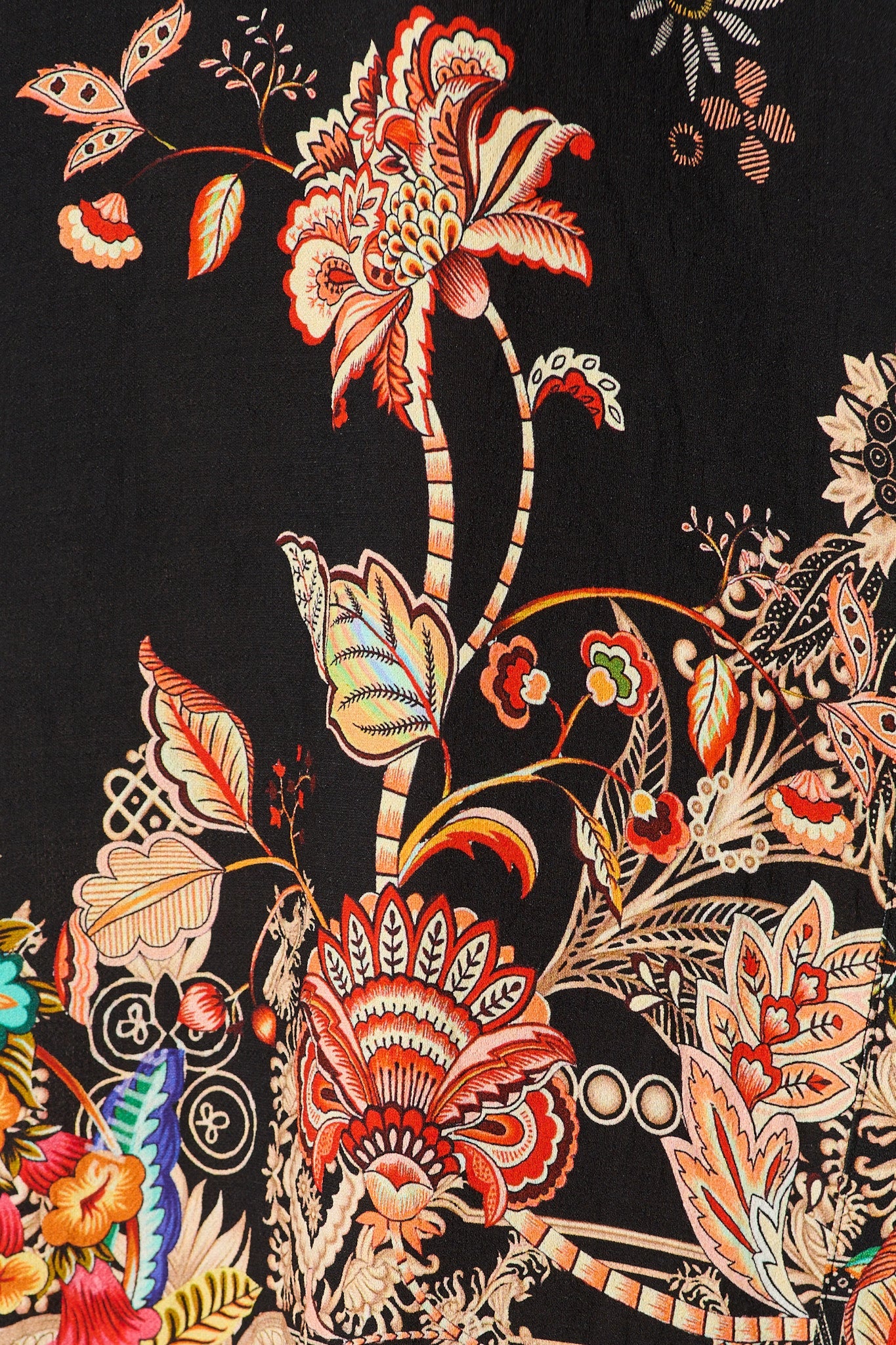 Tamlyn Maxi Shirt Dress in Black Floral Linen Blend