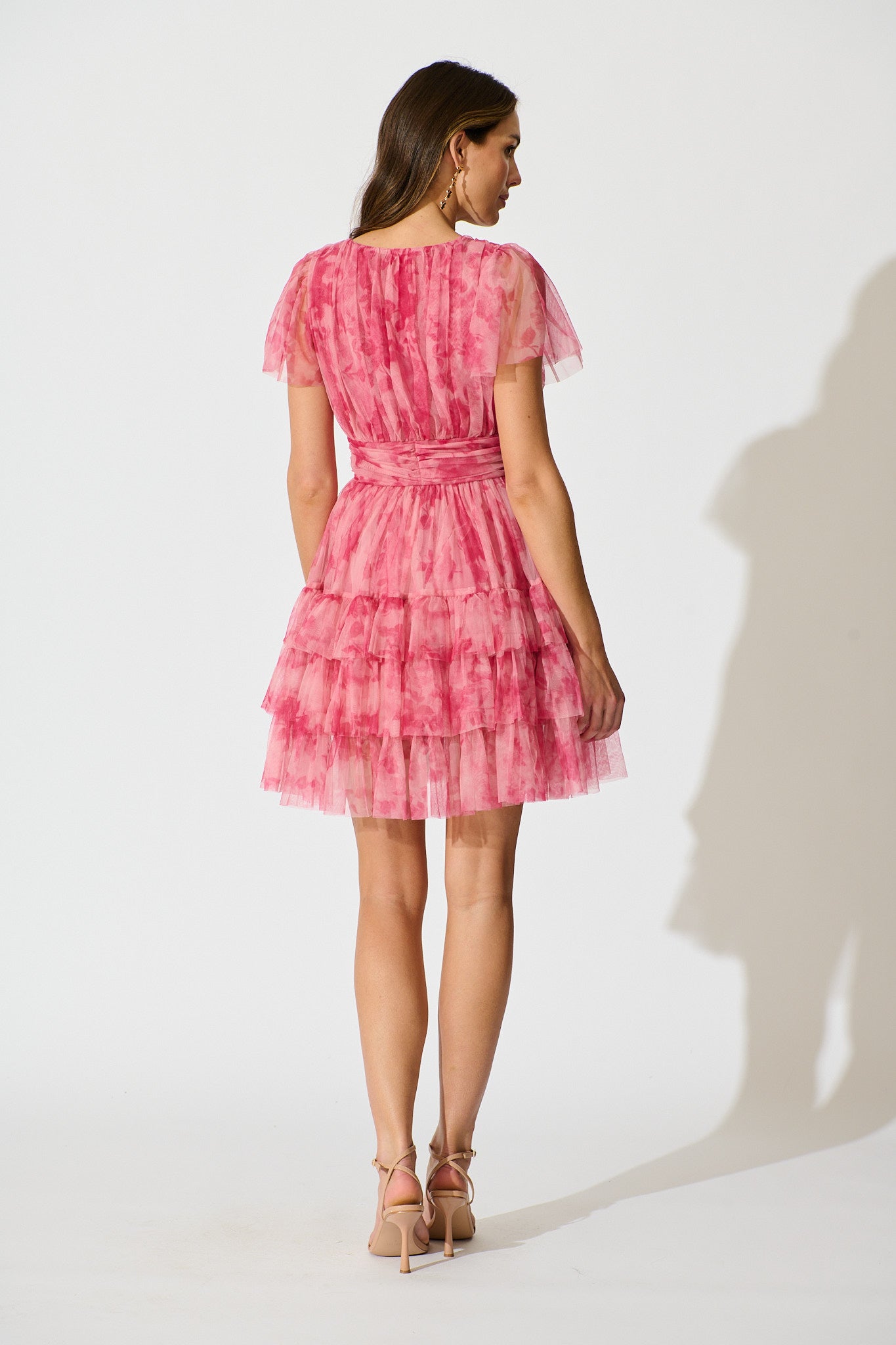 Air and Grace Dress in Pink Floral Tulle
