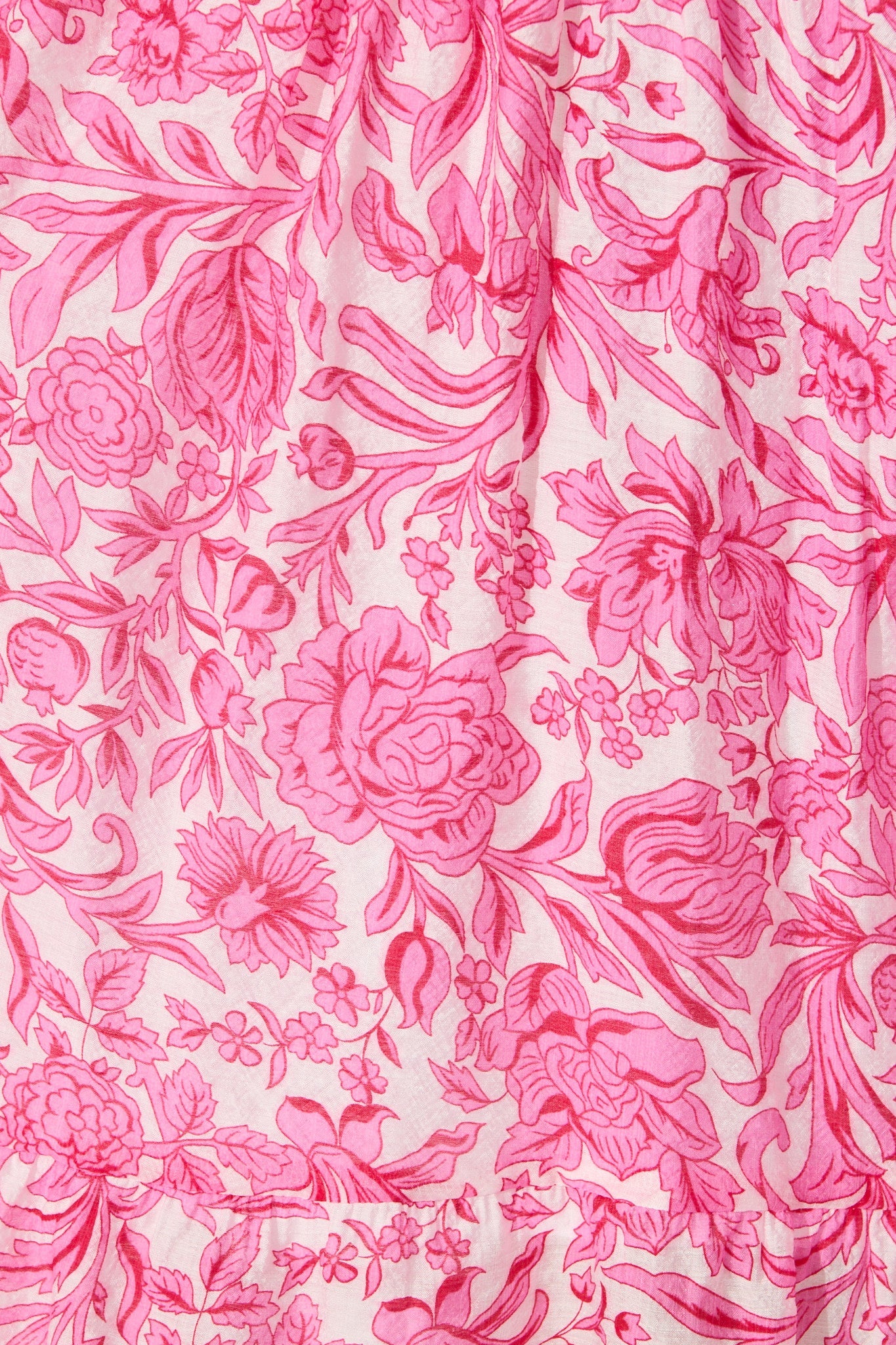 Zora Maxi Shirt Dress in Pink Floral Cotton Blend