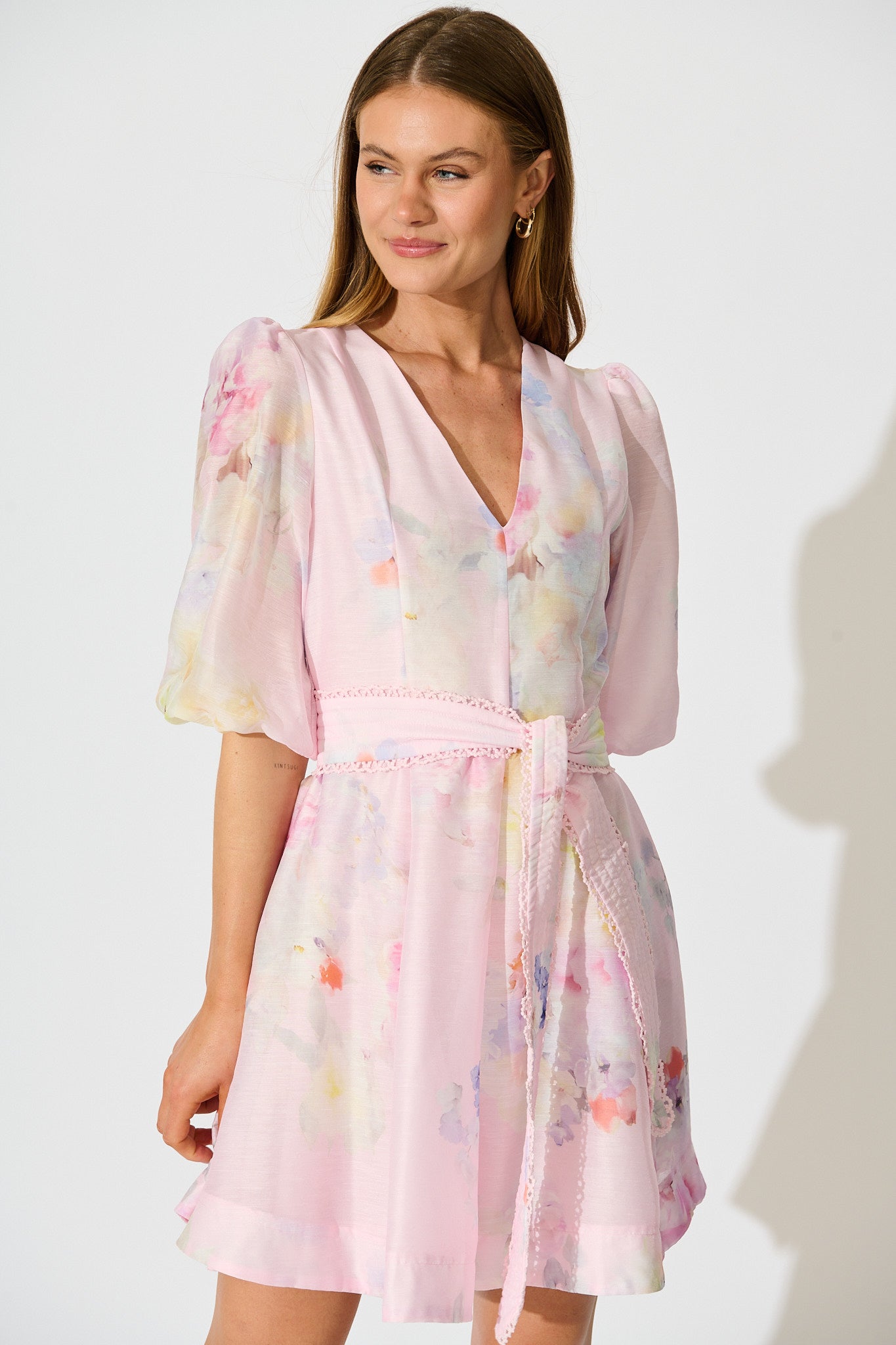 Zoeva Dress in Light Pink Floral