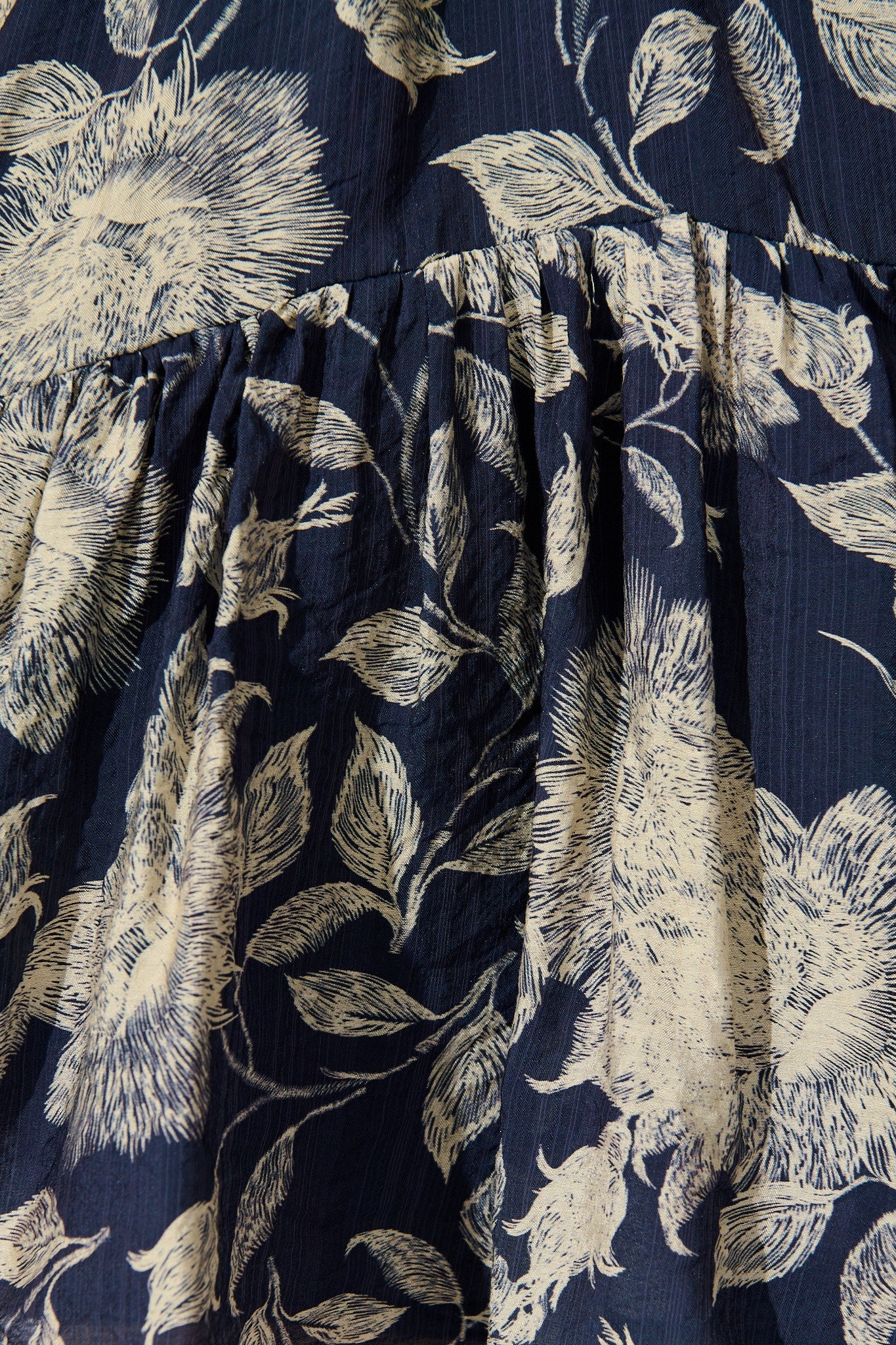 Enara Dress in Navy with Cream Floral