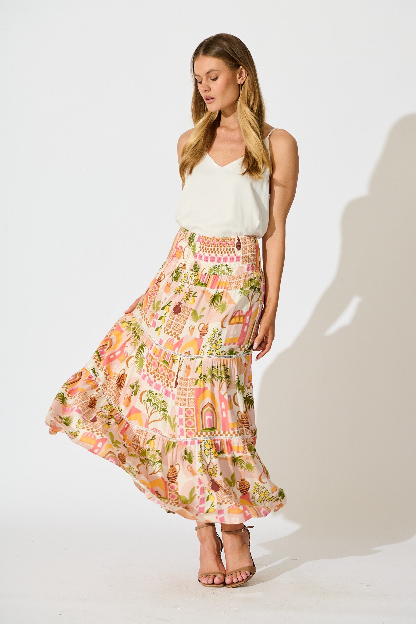 Ariza Maxi Skirt in Multi Print