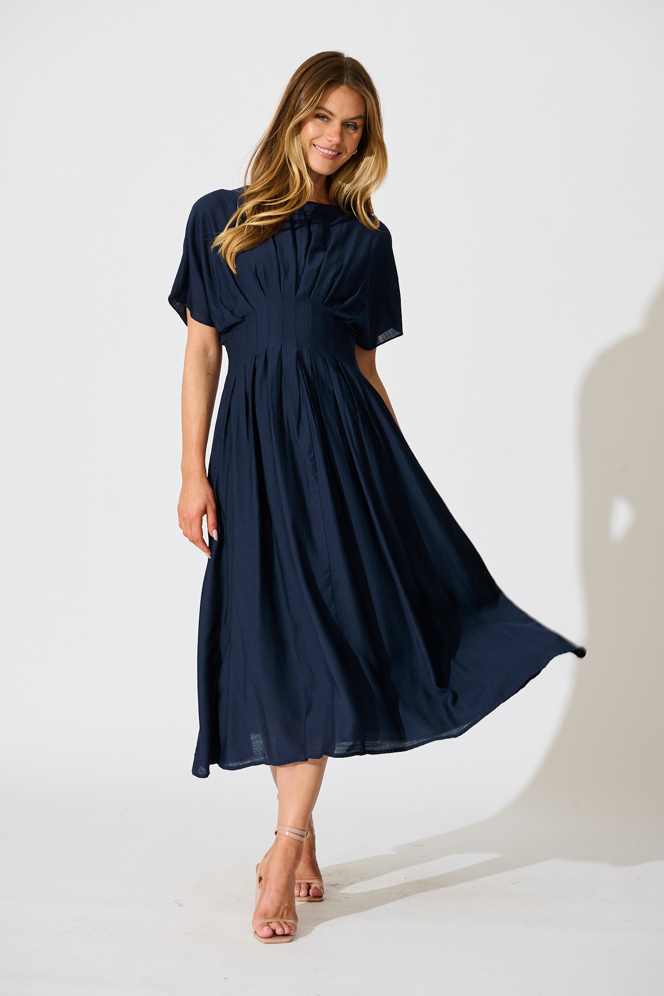PRE ORDER Elegance Echo Maxi Dress in Navy