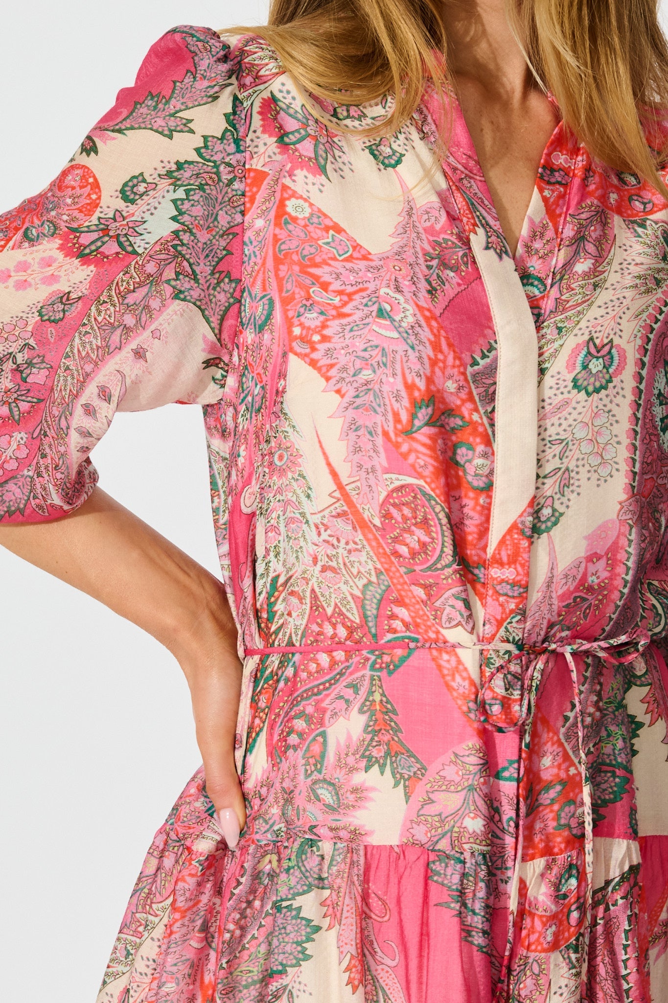 Imelda Dress in Multi Pink Print