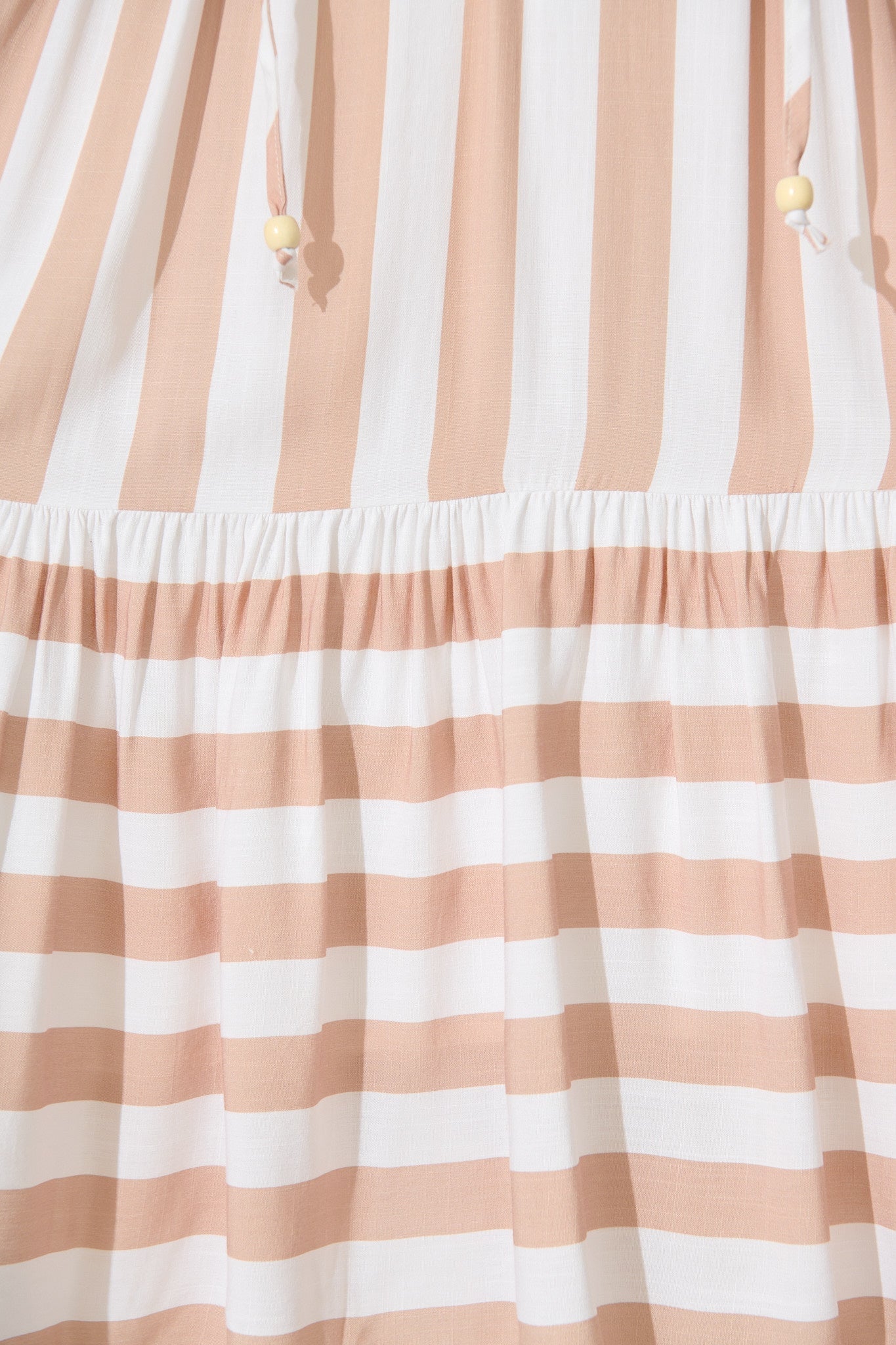 Northcote Smock Dress in in Brown with White Stripe