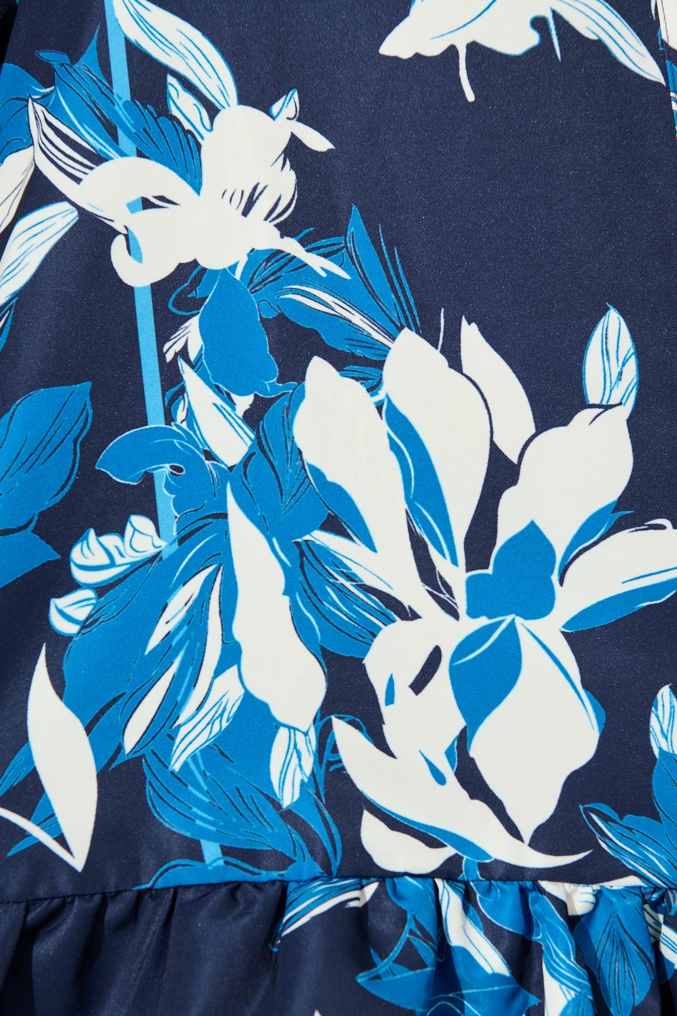 Fione Shirt Dress in Navy Floral Satin