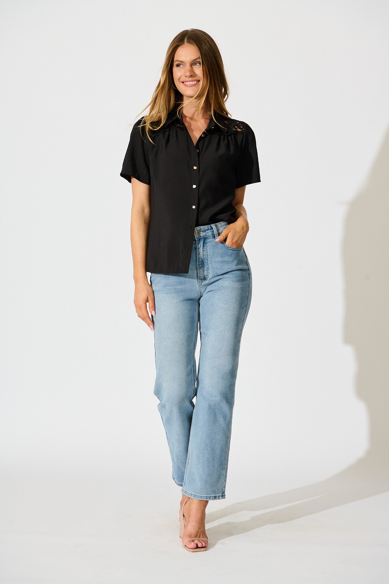 Simplicity in Lace Shirt in Black