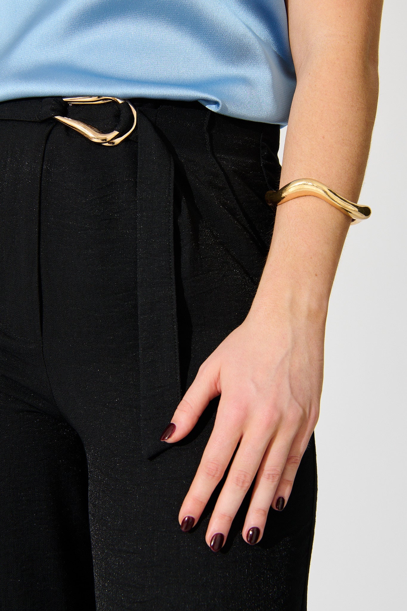 Freya Sculptural Cuff Bangle in Gold