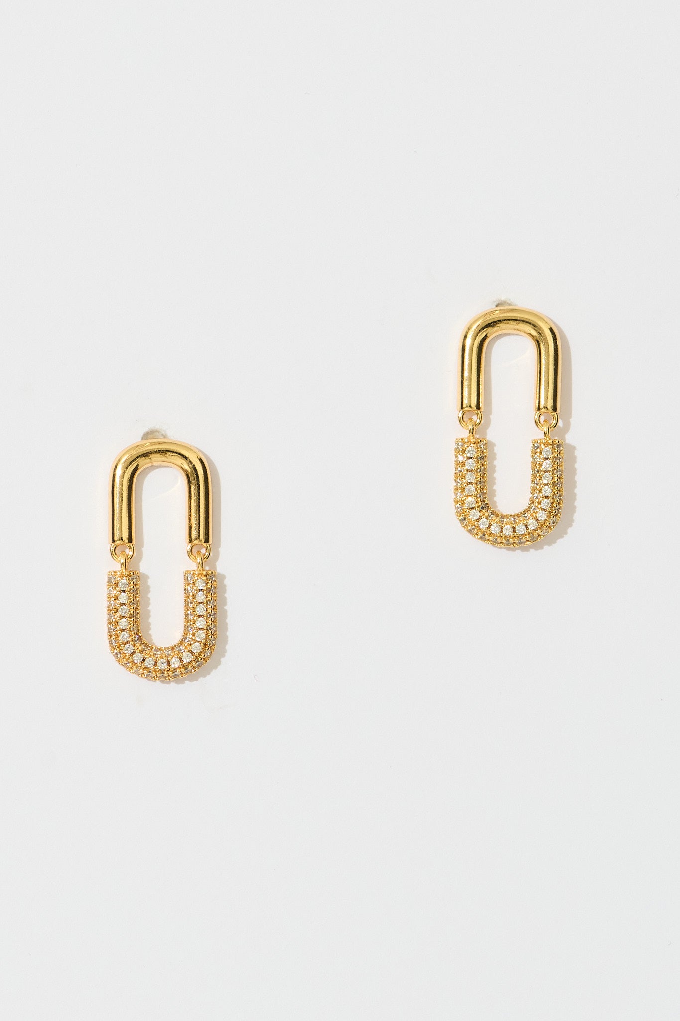 Turner Drop Earrings in 18k Gold Plated with Rhinestones