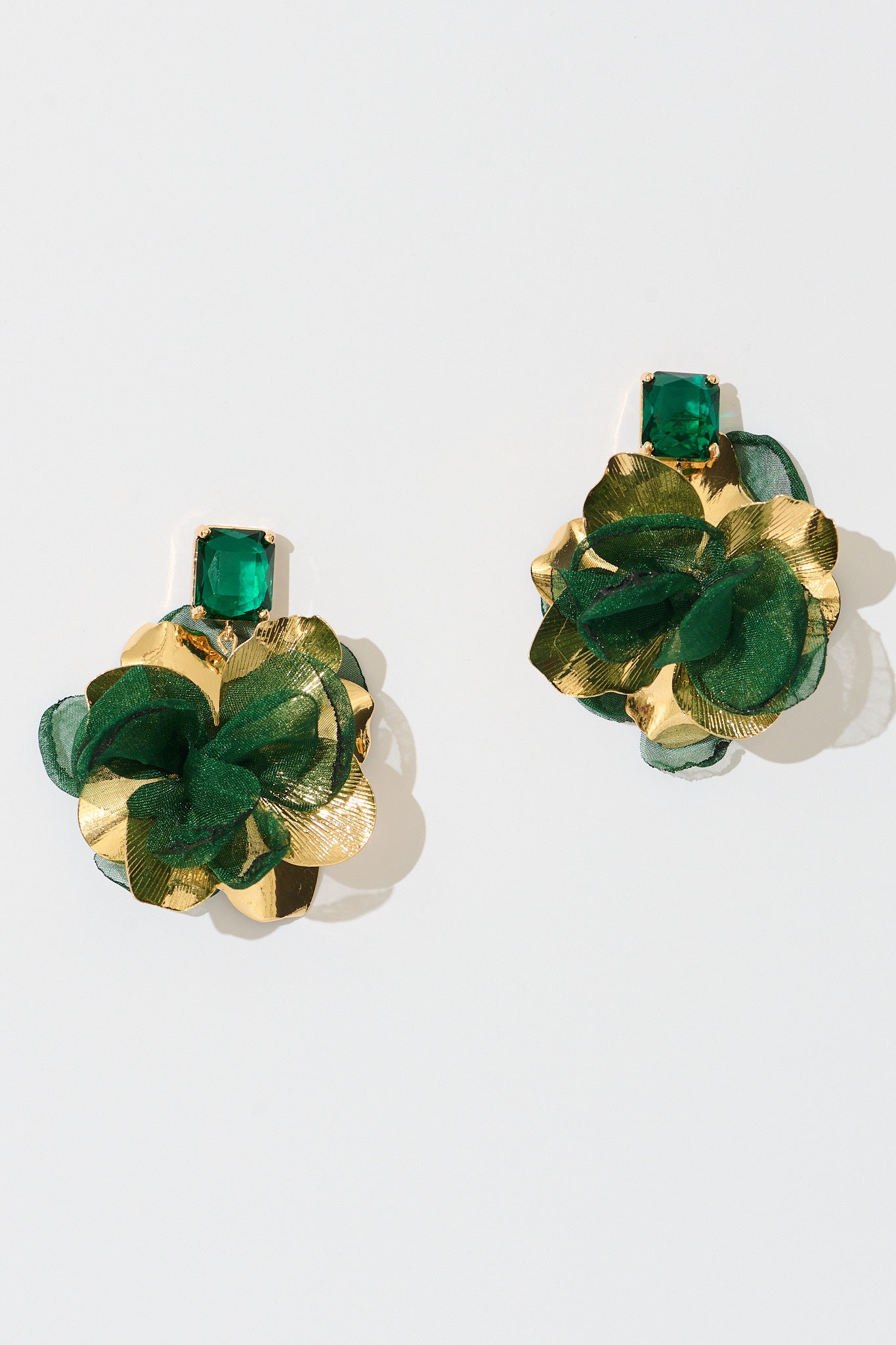 Rowena Drop Earrings in Emerald