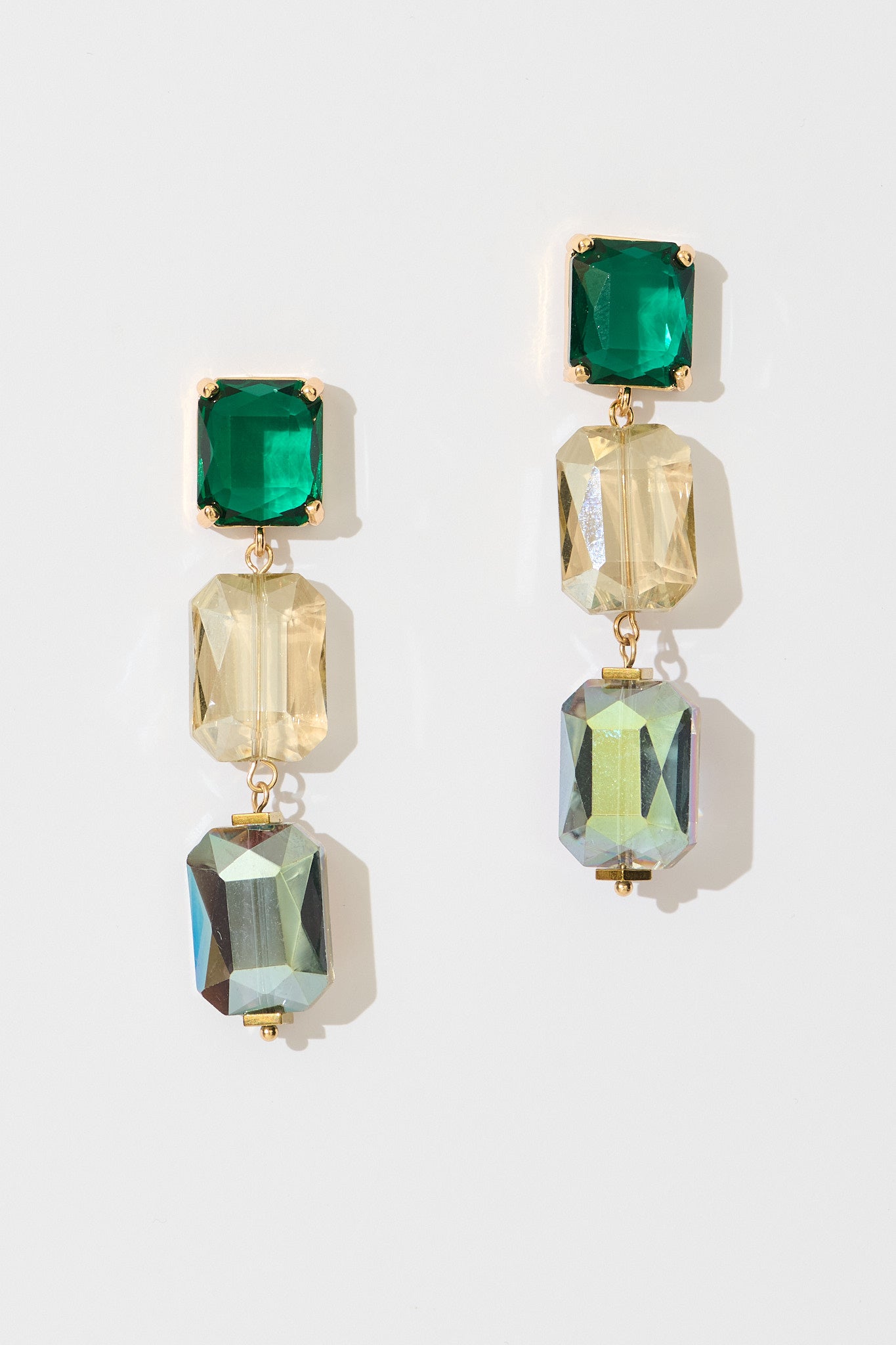 Celina Drop Earrings in Green Multi