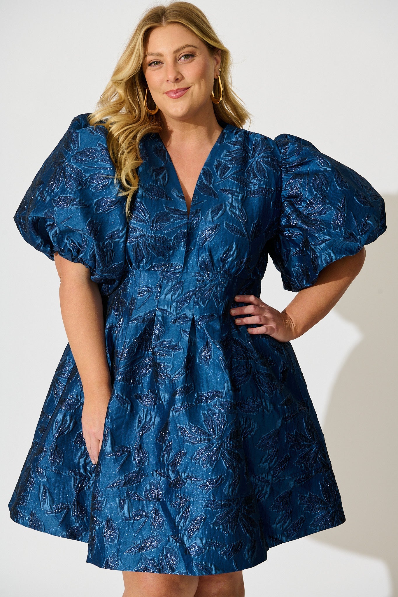 Paris Dreamer Dress in Navy Jacquard