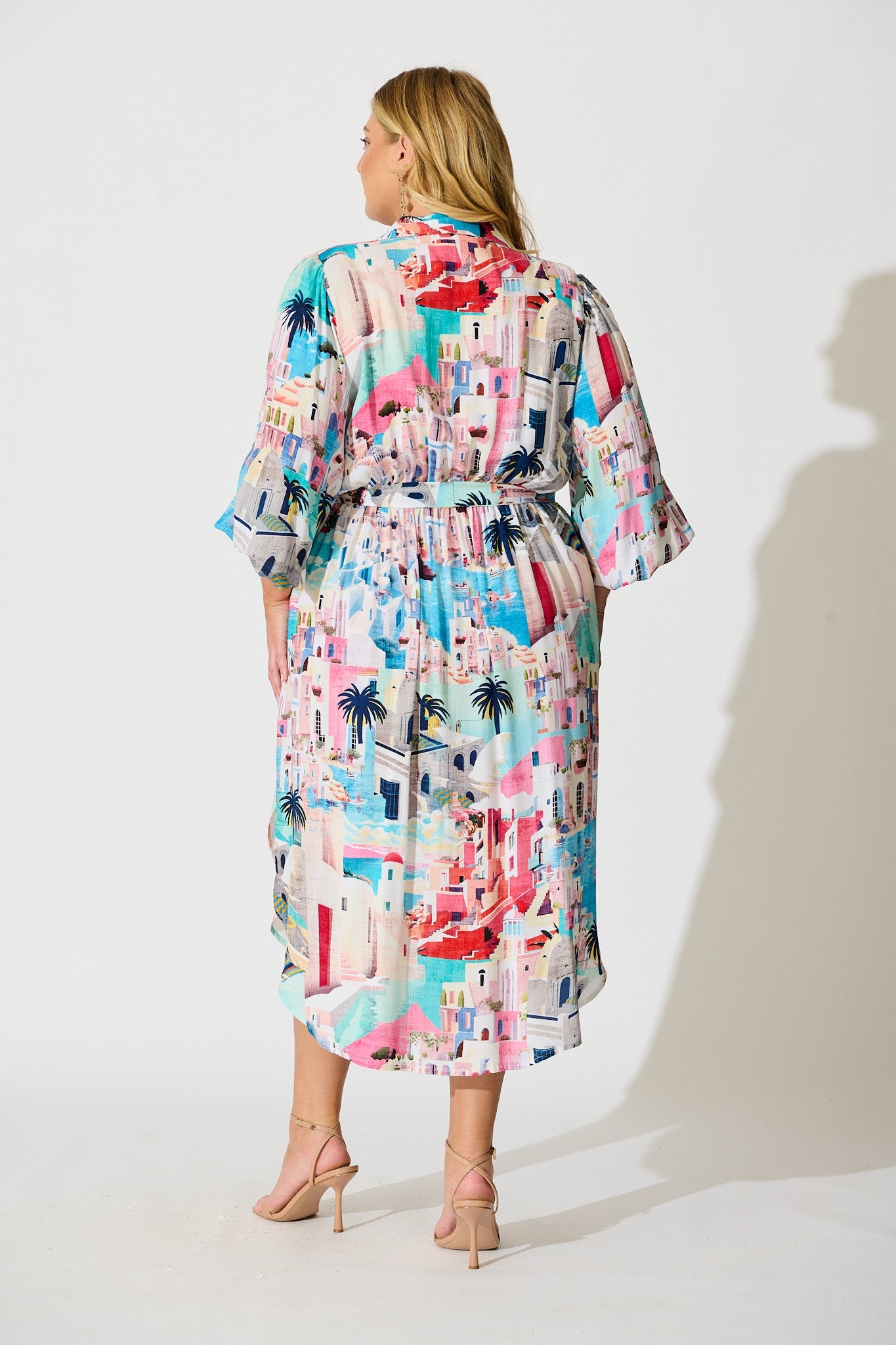 Francy Midi Shirt Dress in Multi Print