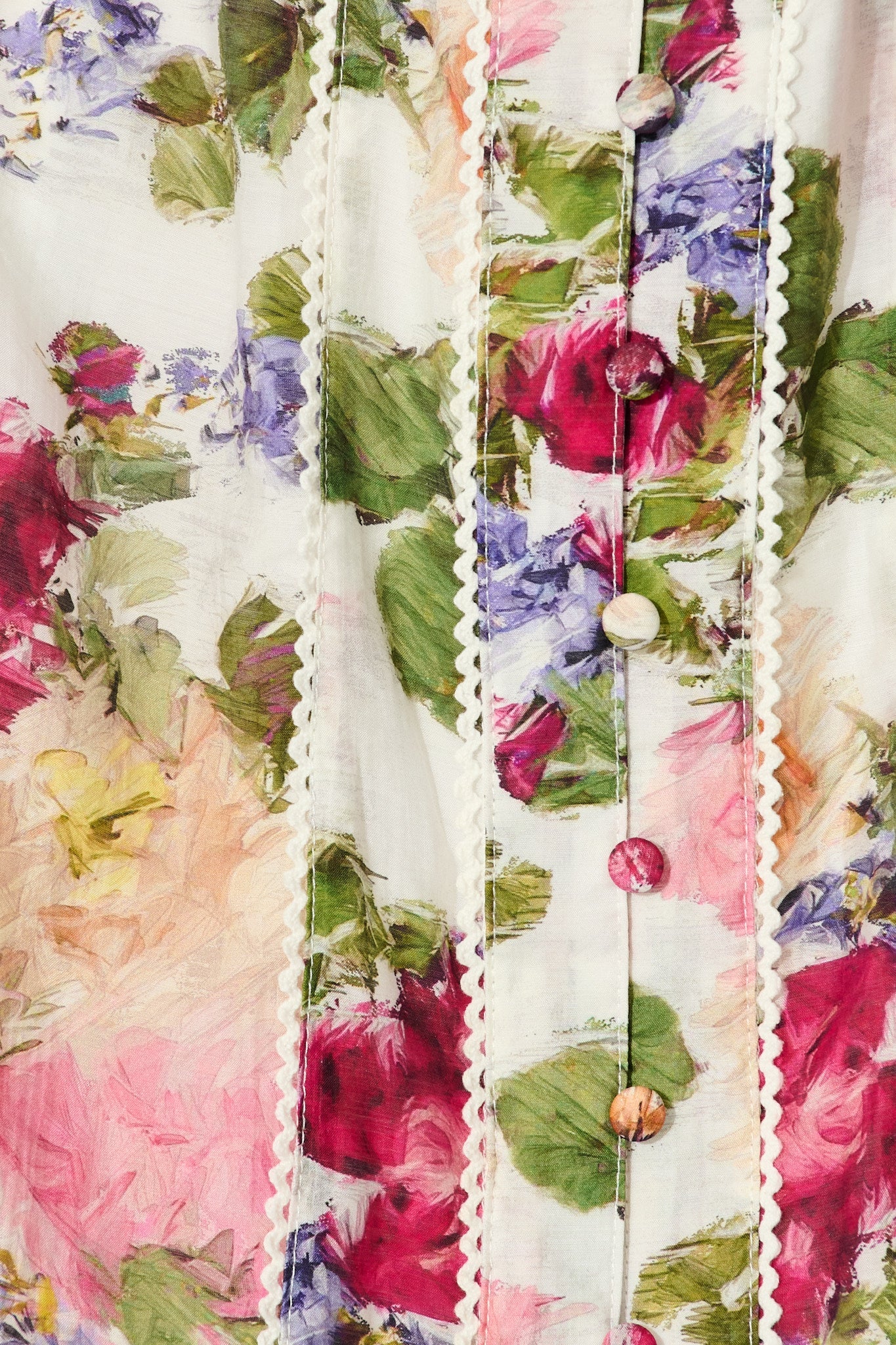 Luciana Shirt Dress in White with Multi Floral Print