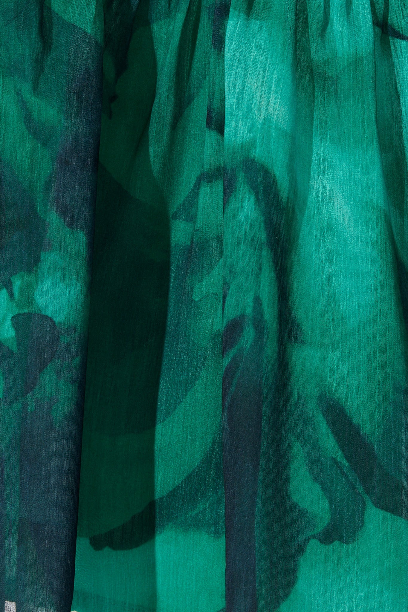 Dawnfall Dress in Green Watercolour Chiffon