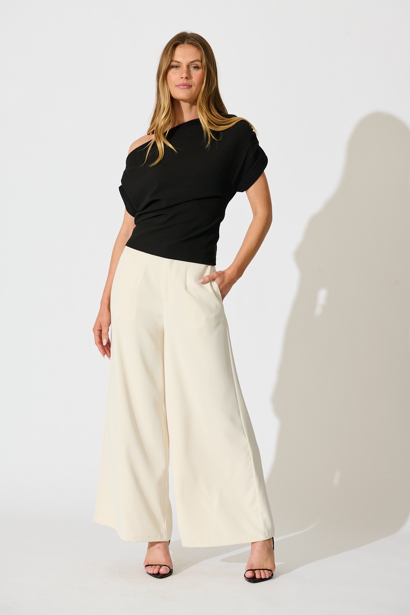 Pia Off Shoulder Top in Black