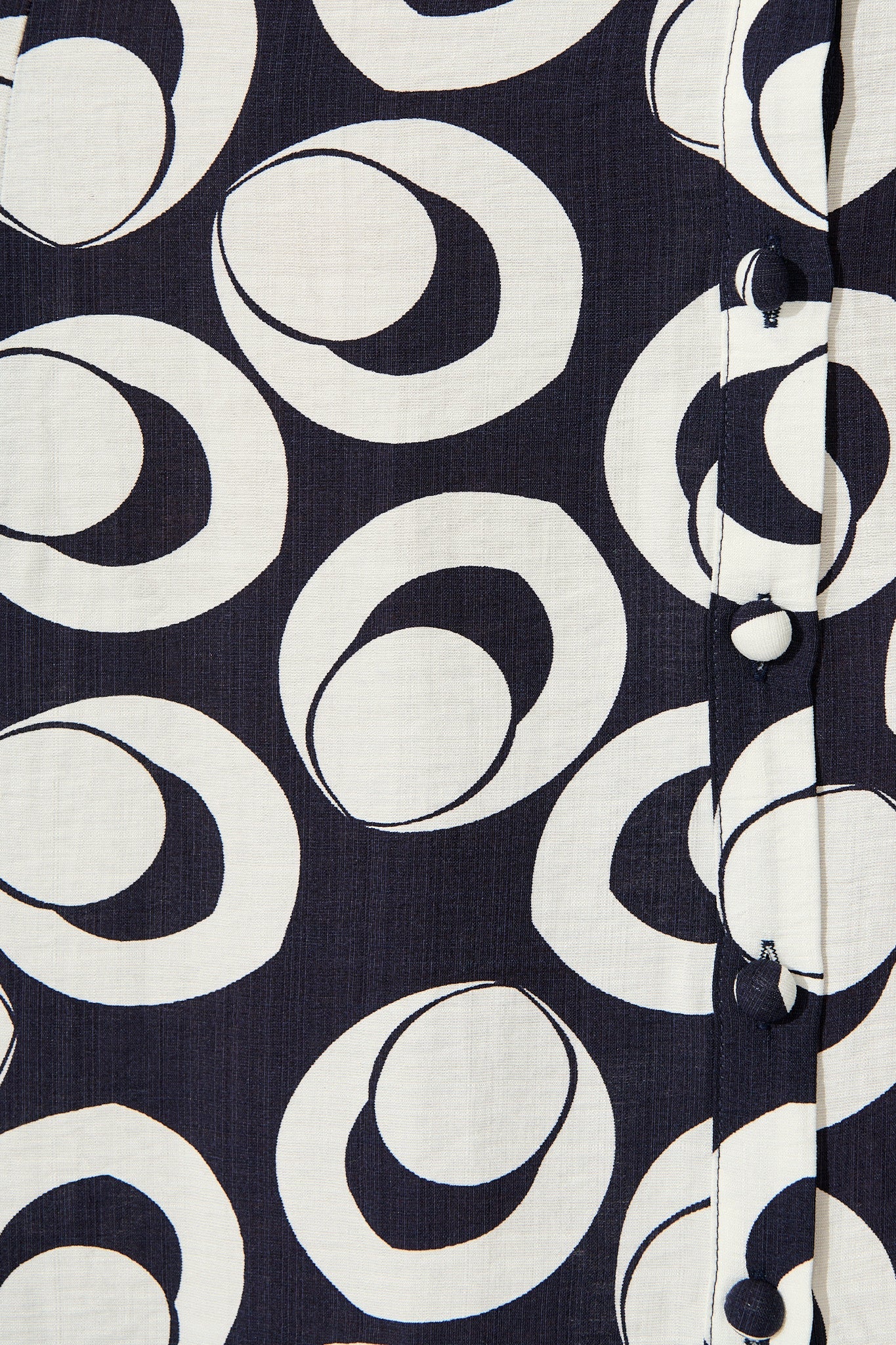 Asazie Midi Shirt Dress in Navy with White Print