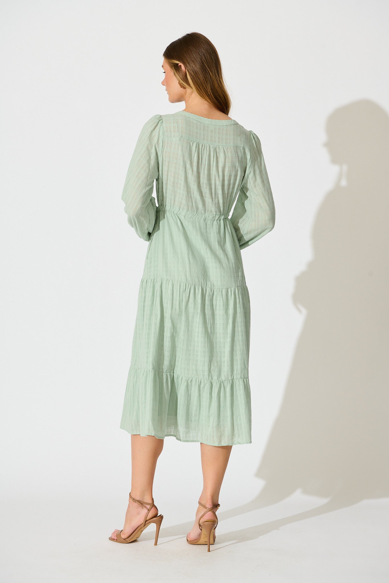 Kalami Midi Dress in Sage Cotton