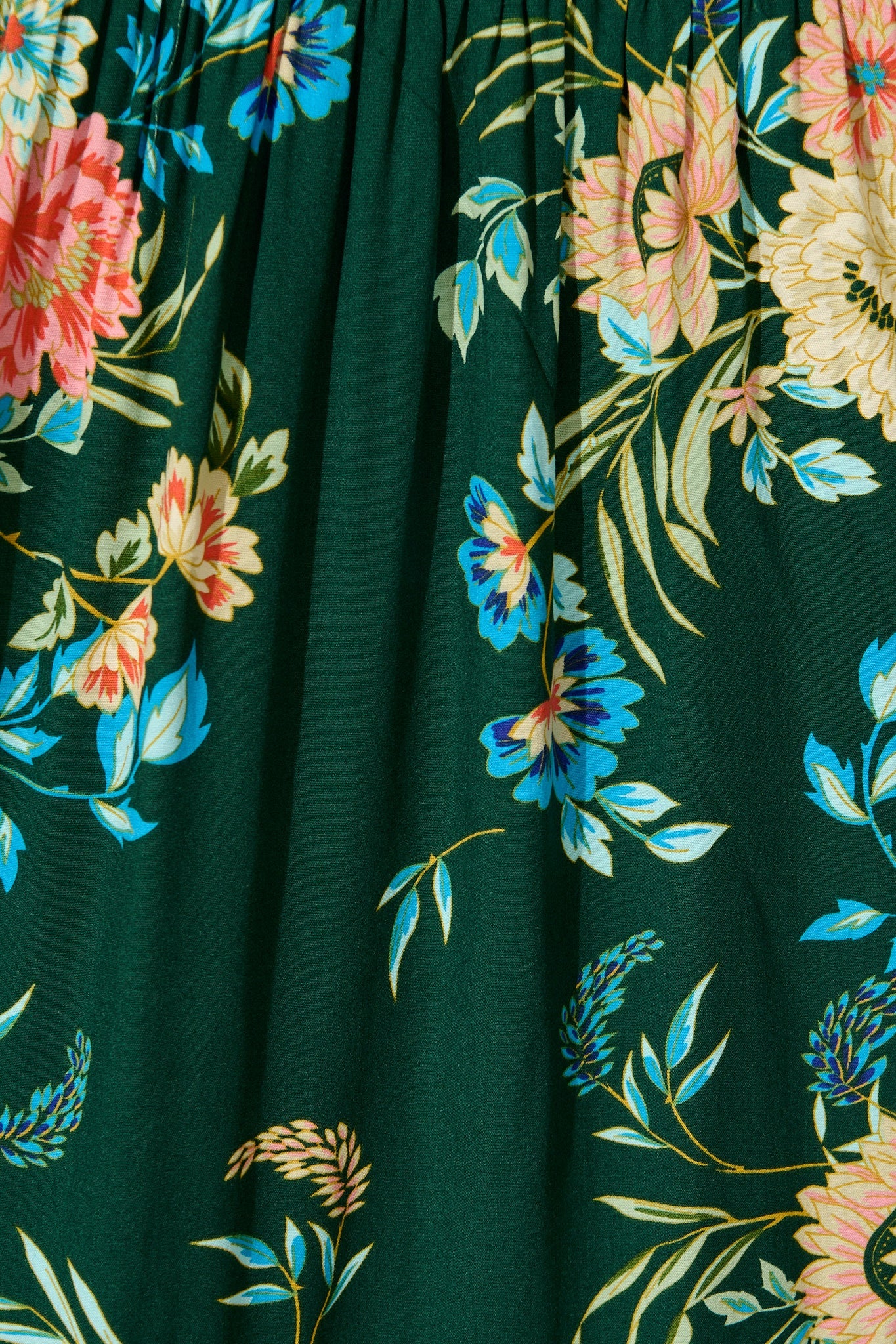 Jolanta Midi Dress in Emerald with Multi Floral
