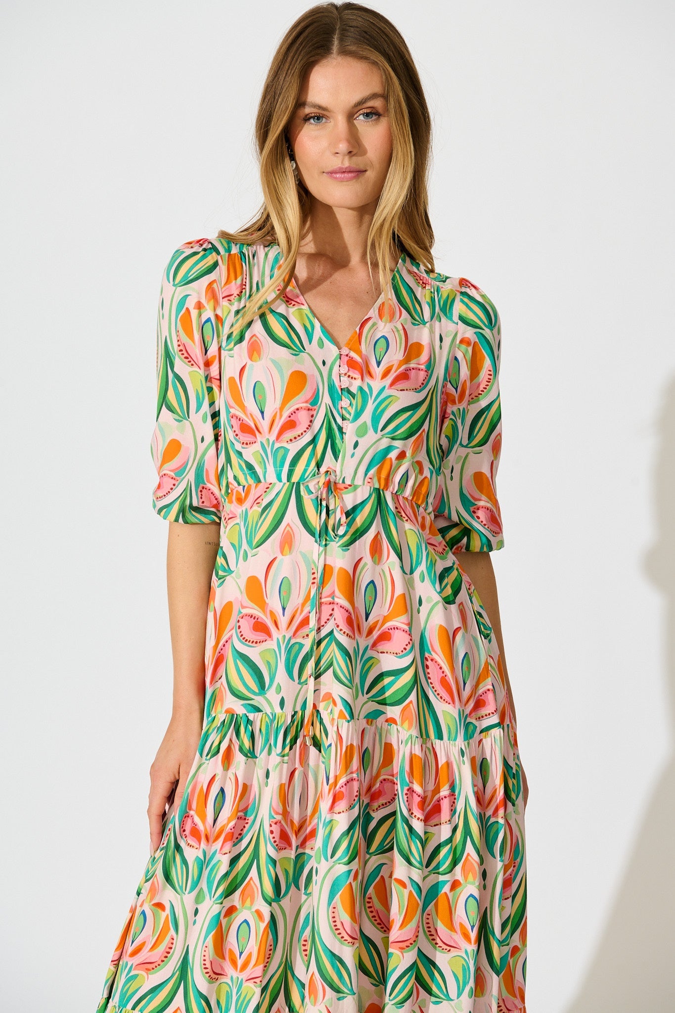 Danielle Maxi Dress in Multi Print