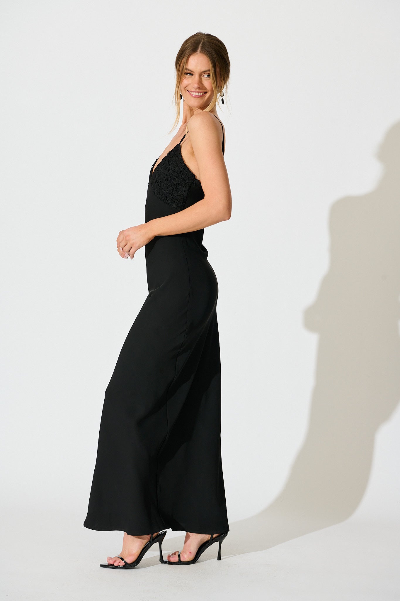 Lush Reverie Maxi Dress in Black
