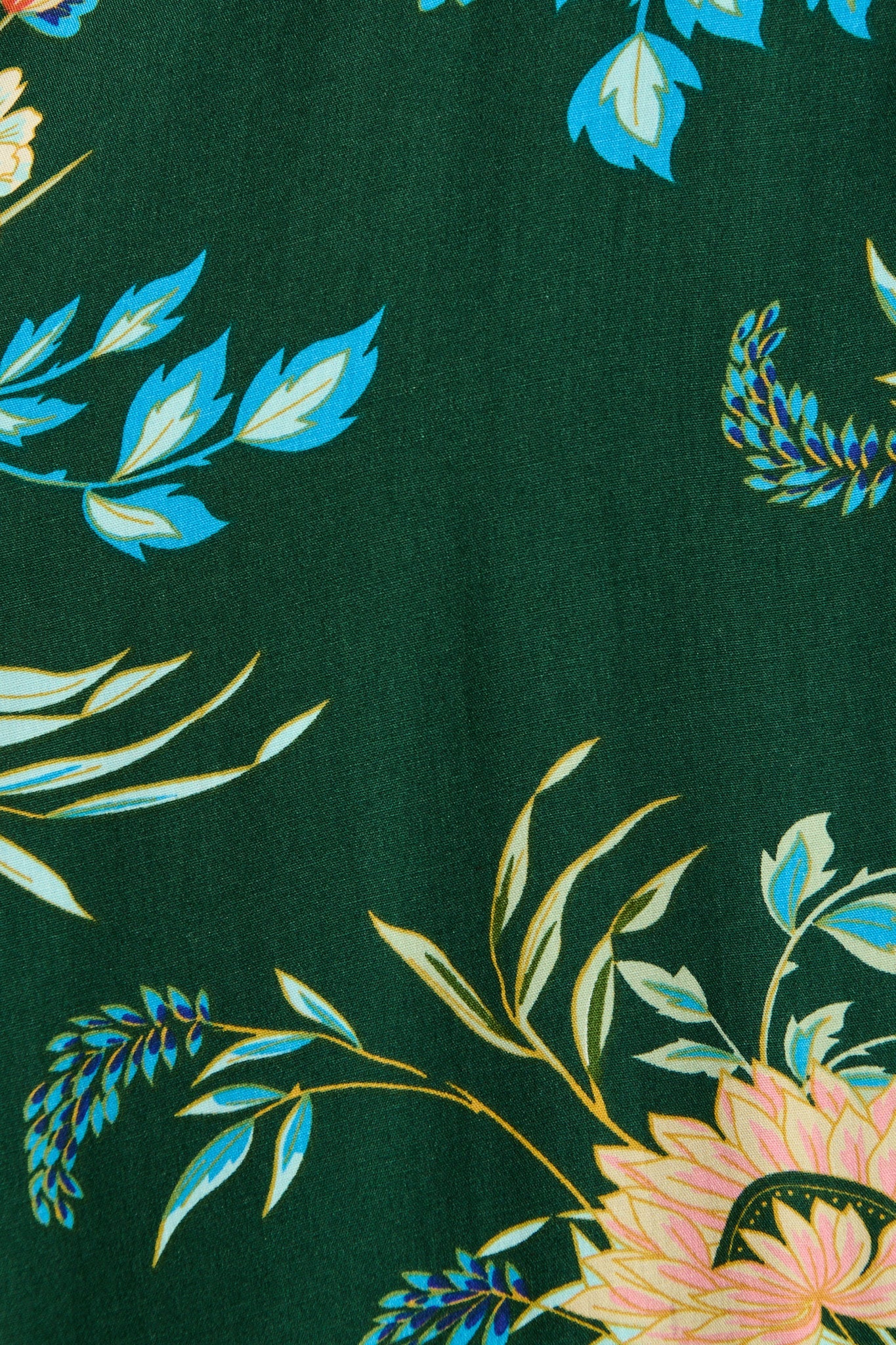 Undine Dress in Emerald with Multi Floral