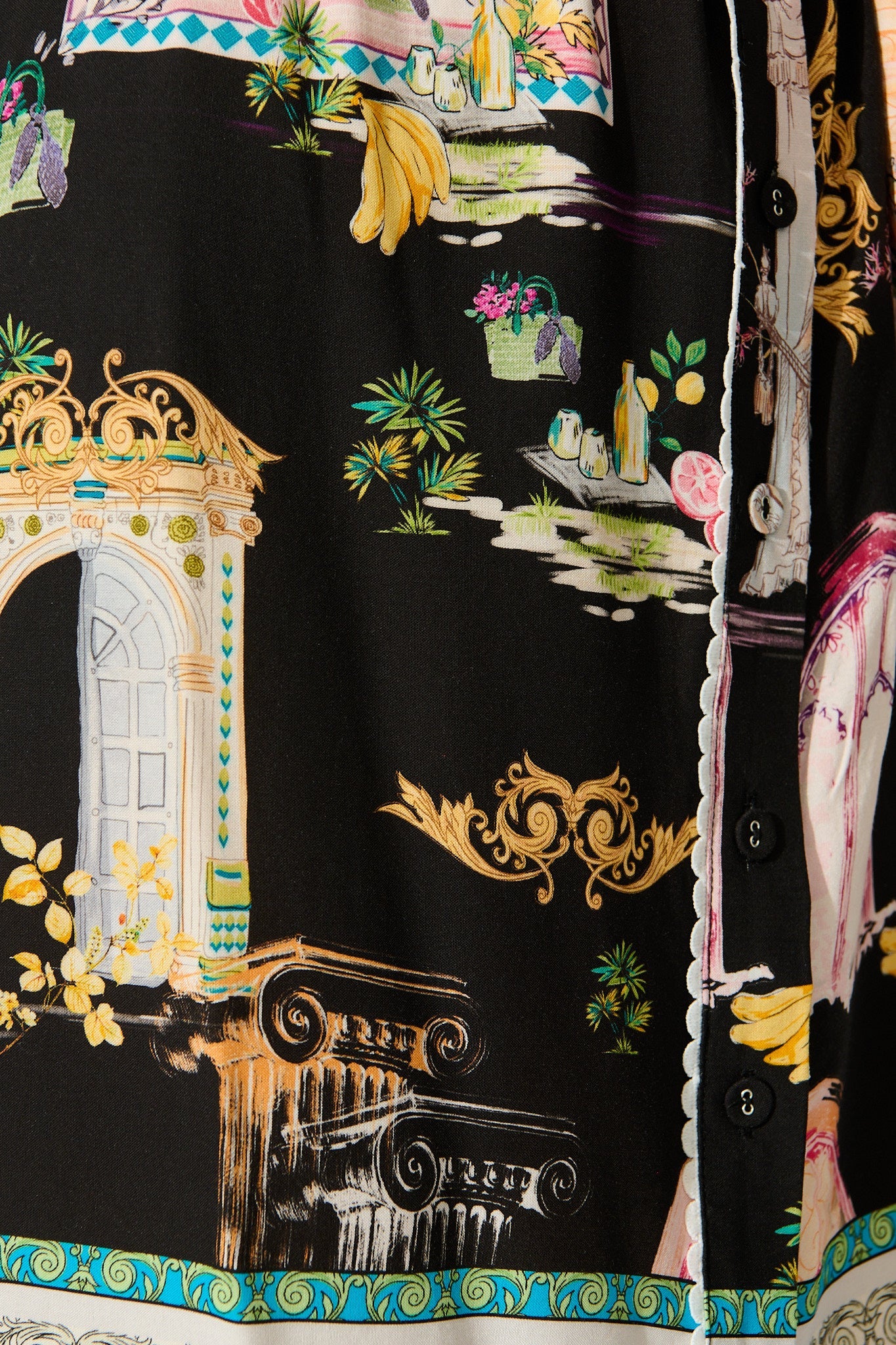 Orsa Shirt Dress In Black Multi Print