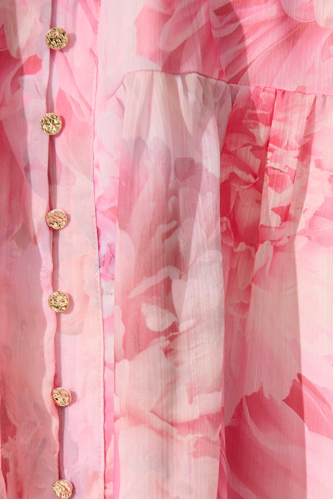 Dawnfall Dress in Pink Floral Chiffon