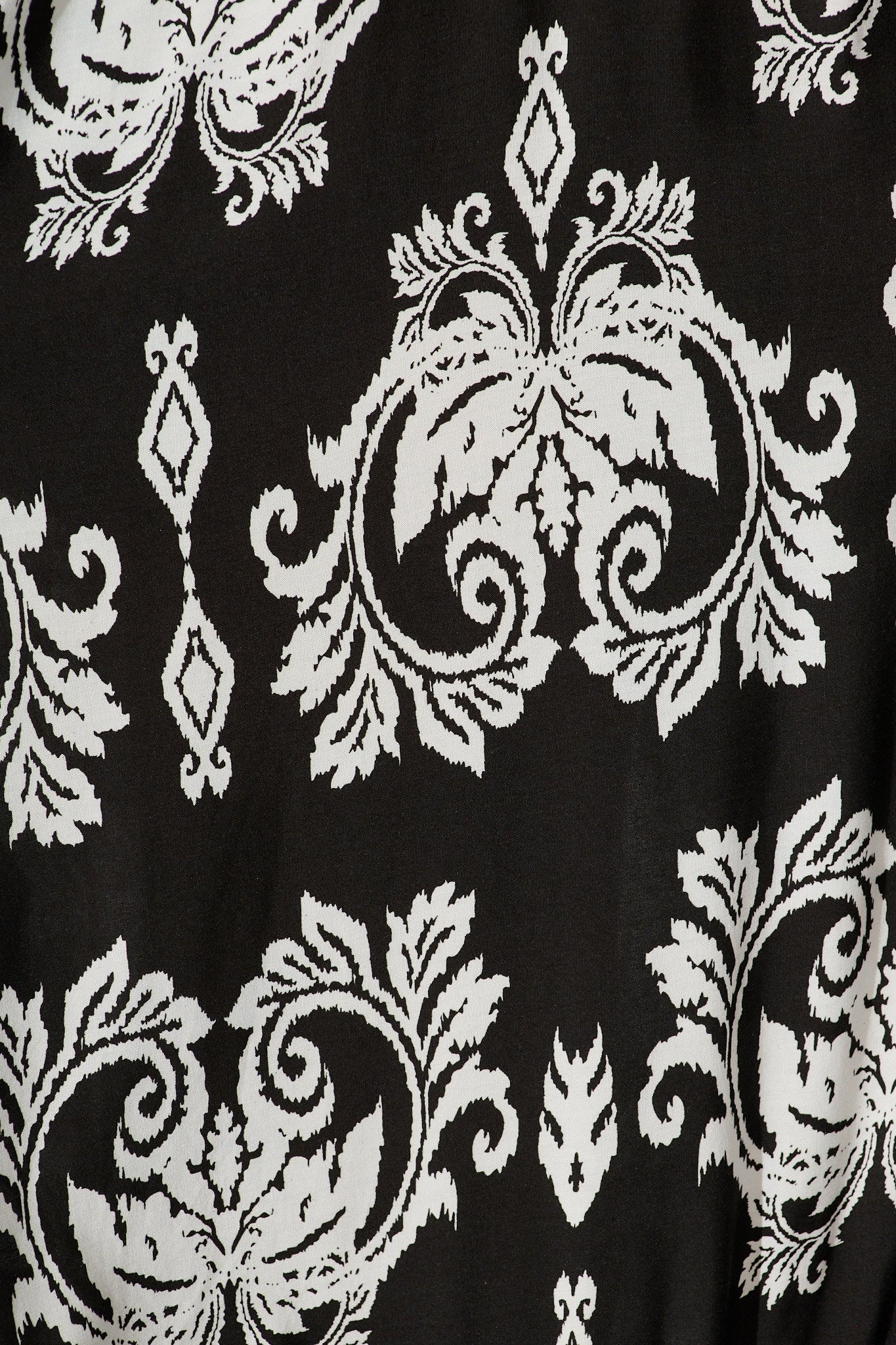 Ilysssa Maxi Dress in Black with White Boho Print