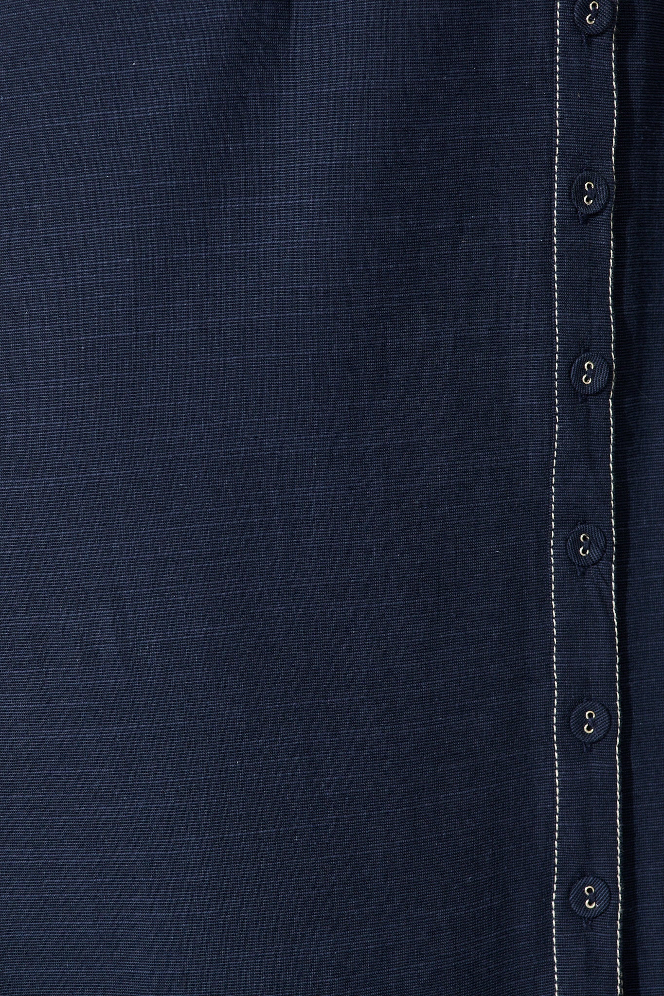 Christiana Maxi Shirt Dress In Navy Linen Blend