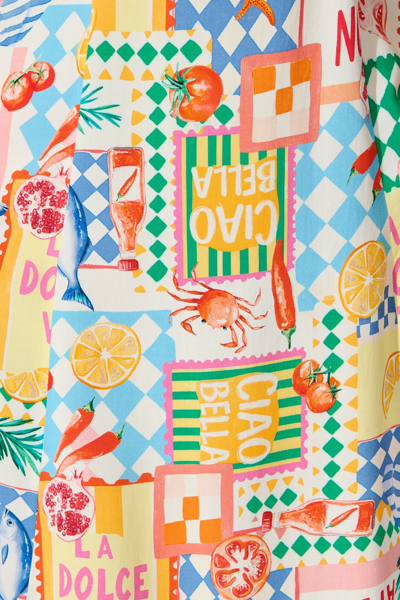 Holiday Crush Maxi Sundress in White Multi Conversational Print