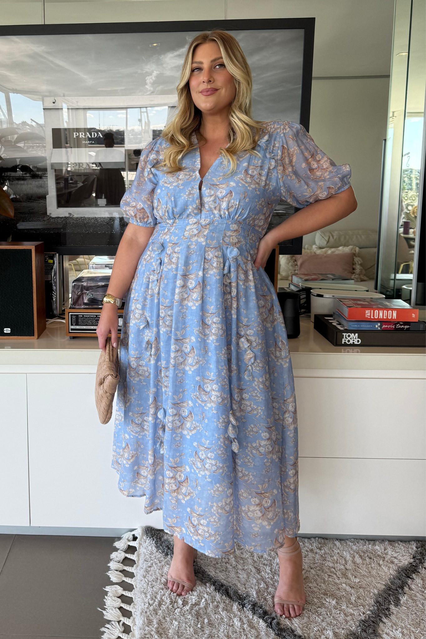 Faded Botanica Maxi Dress in Blue Floral