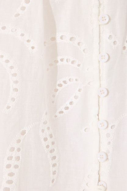 Aurelia Dress In White Cotton Broderie