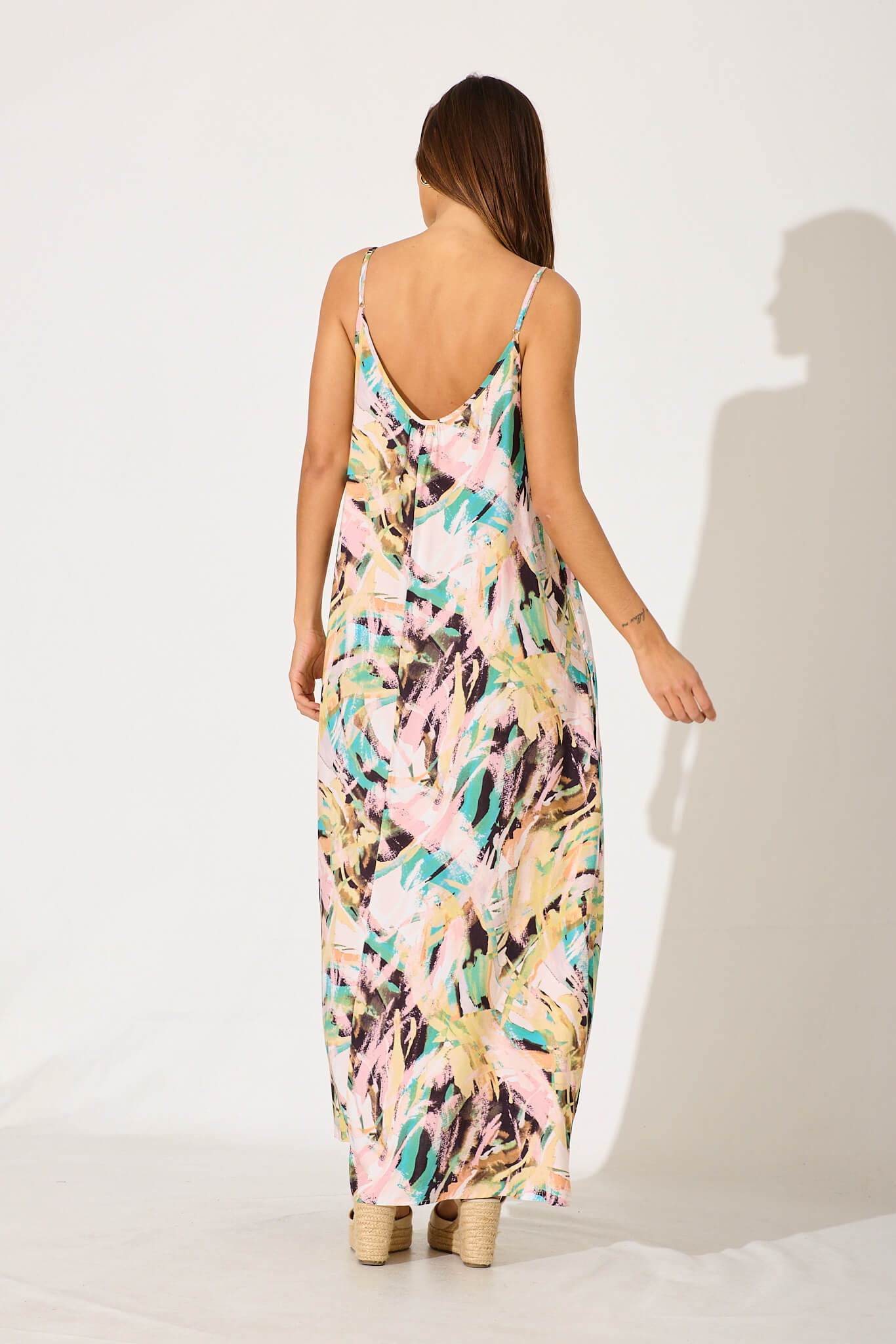 No Scrubs Maxi Dress In Multi Brushstroke Print