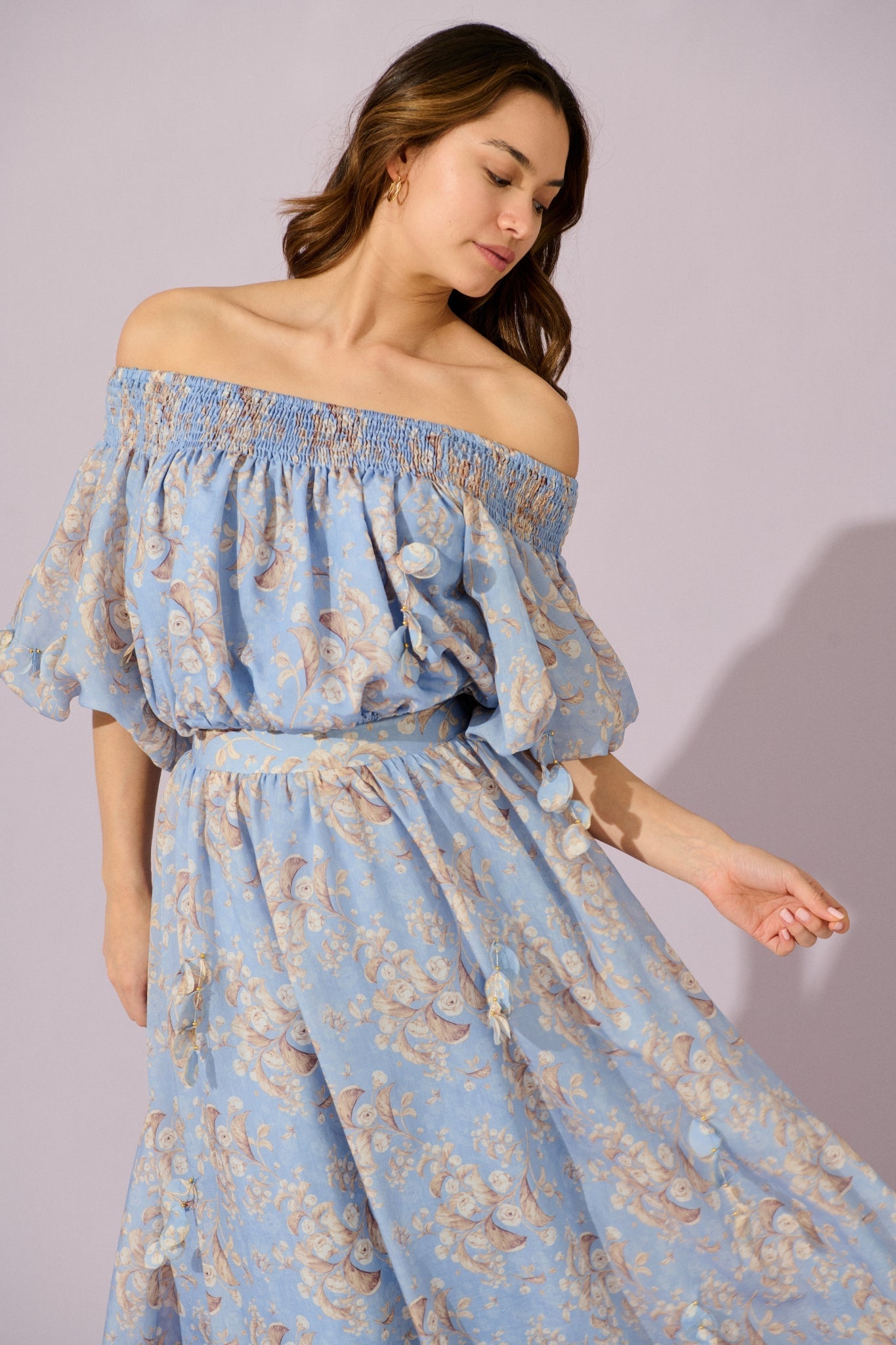 Petal Haze Top in Blue Floral