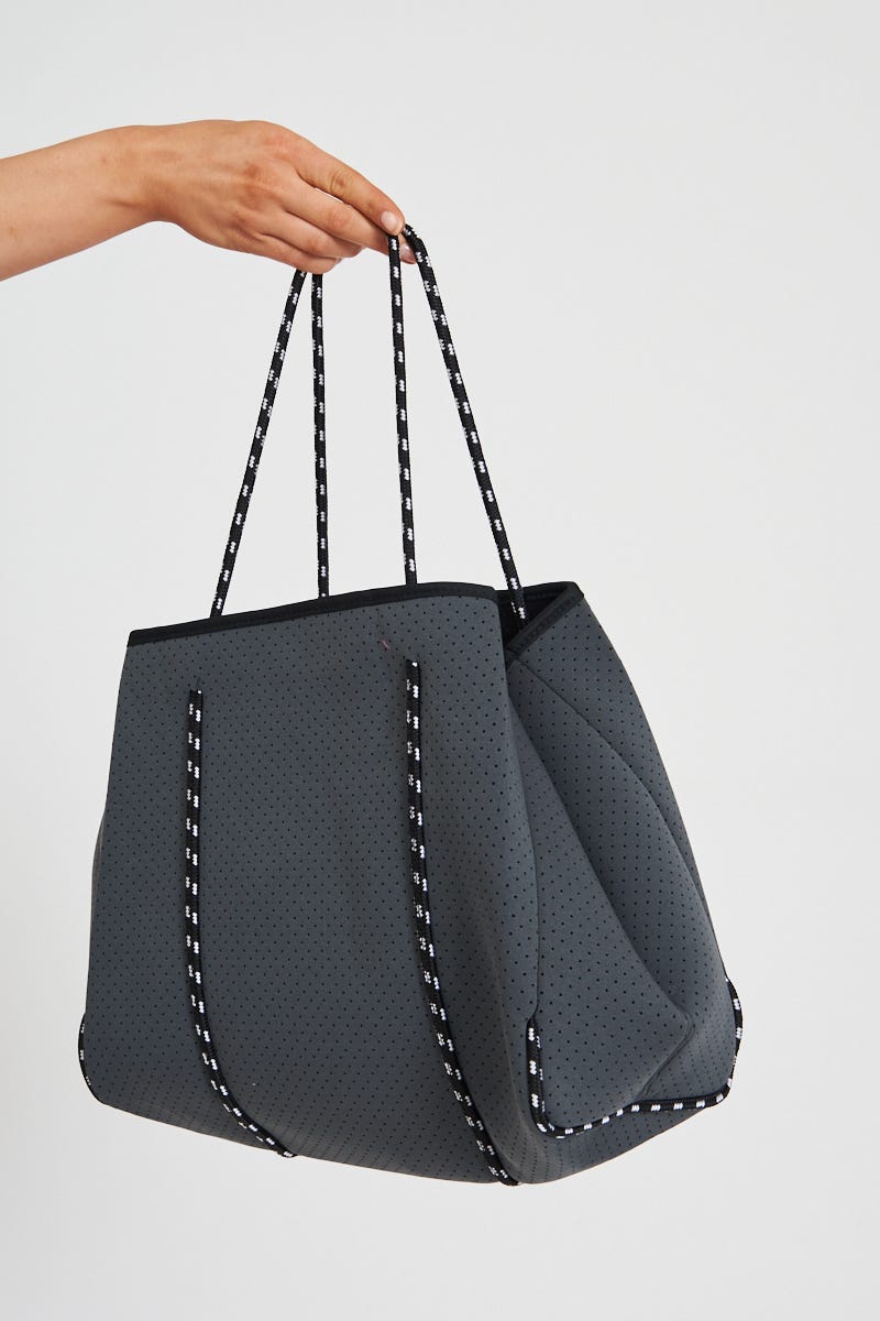 august + delilah Rania Neoprene Tote Bag in Grey