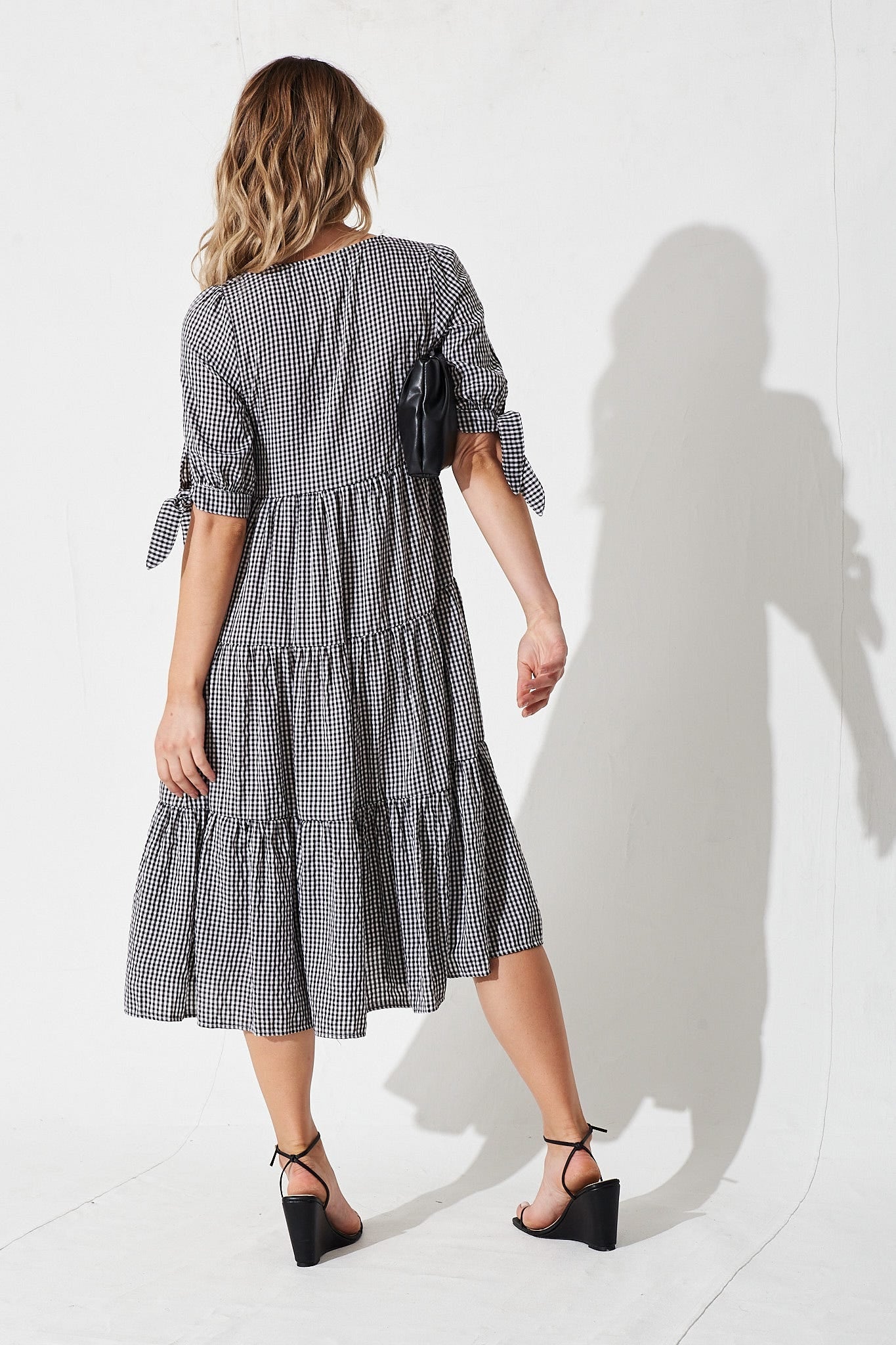 PRE ORDER Odewick Midi Dress In Black Gingham