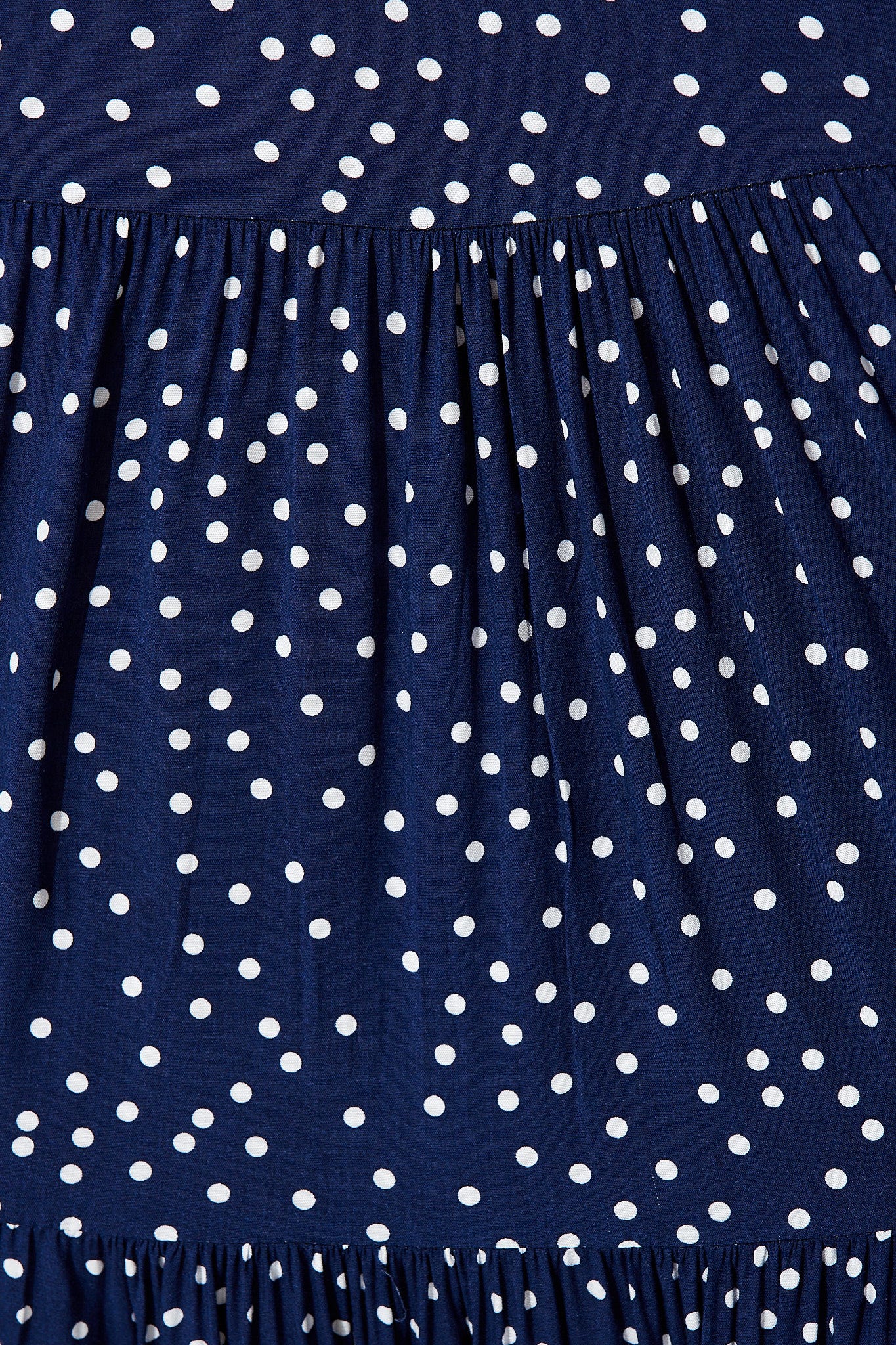 Nevi Tiered Midi Dress in Navy Spot