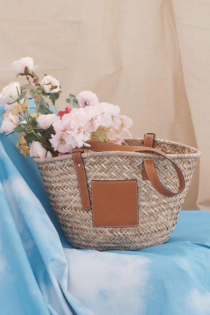 August + Delilah Joscelin Straw Bag In Tan