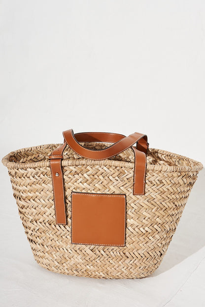 August + Delilah Joscelin Straw Bag In Tan
