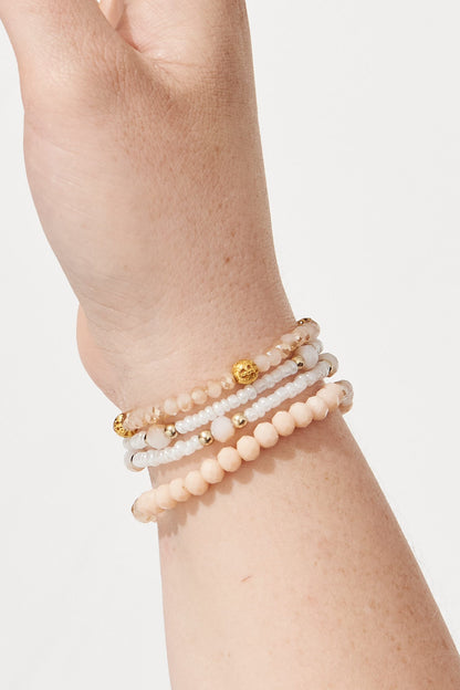 August + Delilah Alison Bracelet Multi Pack In Blush