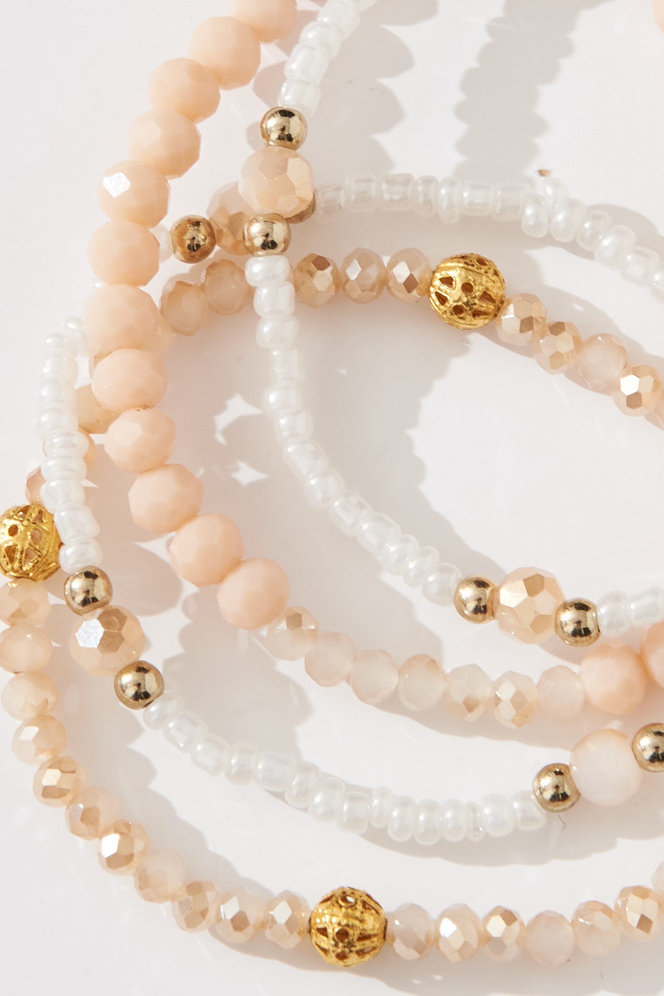 August + Delilah Alison Bracelet Multi Pack In Blush