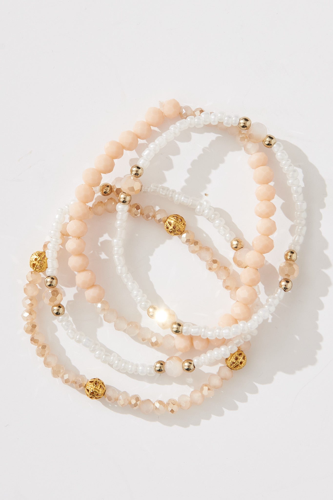 August + Delilah Alison Bracelet Multi Pack In Blush