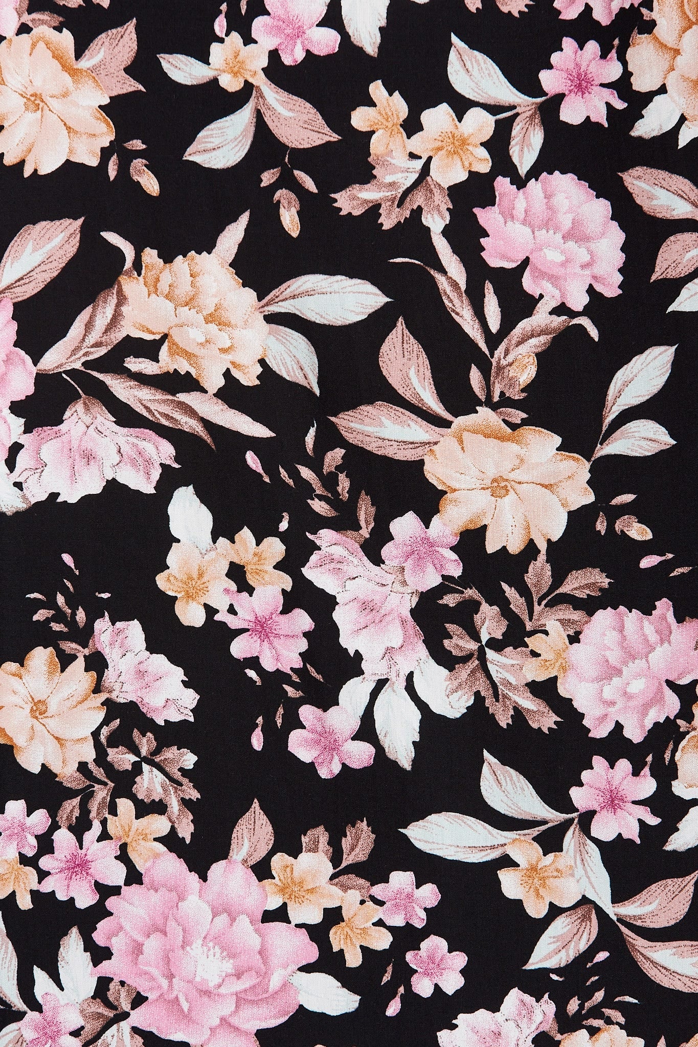 Rejina Top In Black Multi Floral