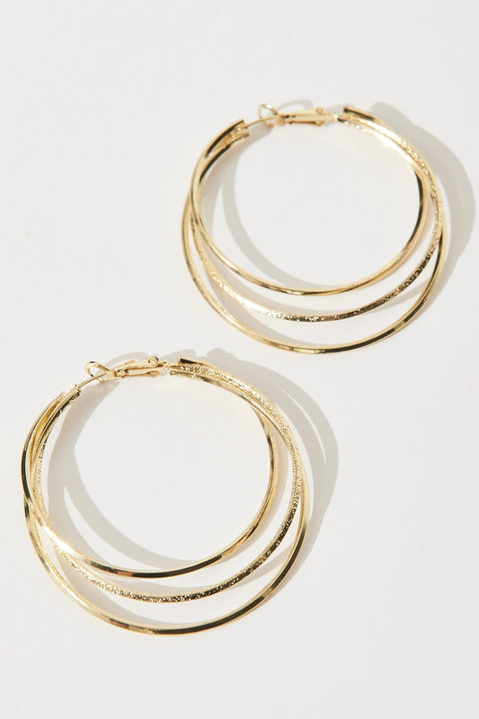 August + Delilah Mylene Hoop Earrings In Gold