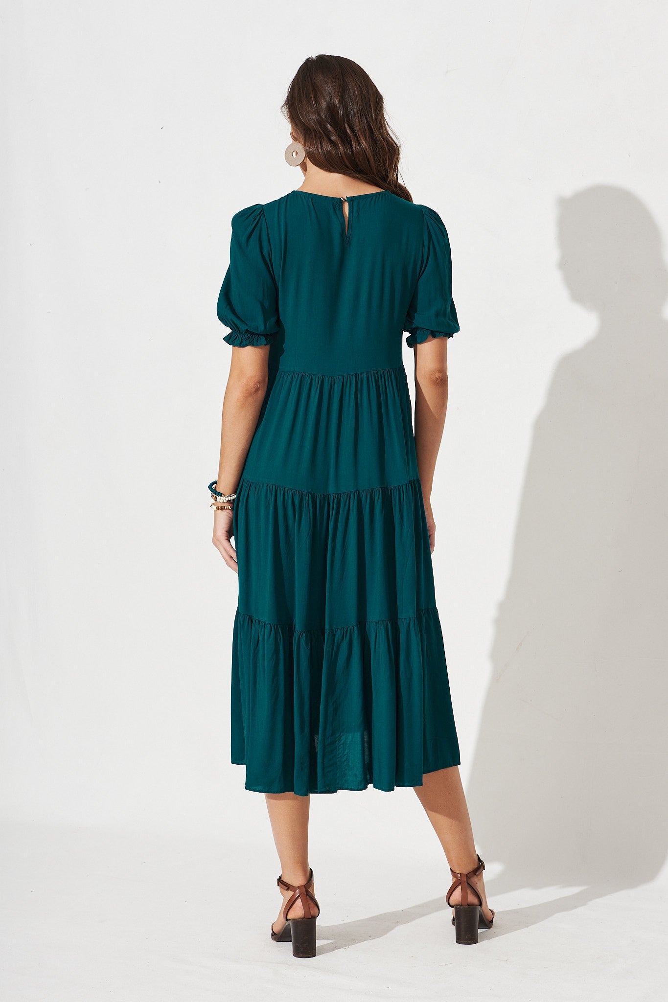 Nevi Tiered Midi Dress In Teal
