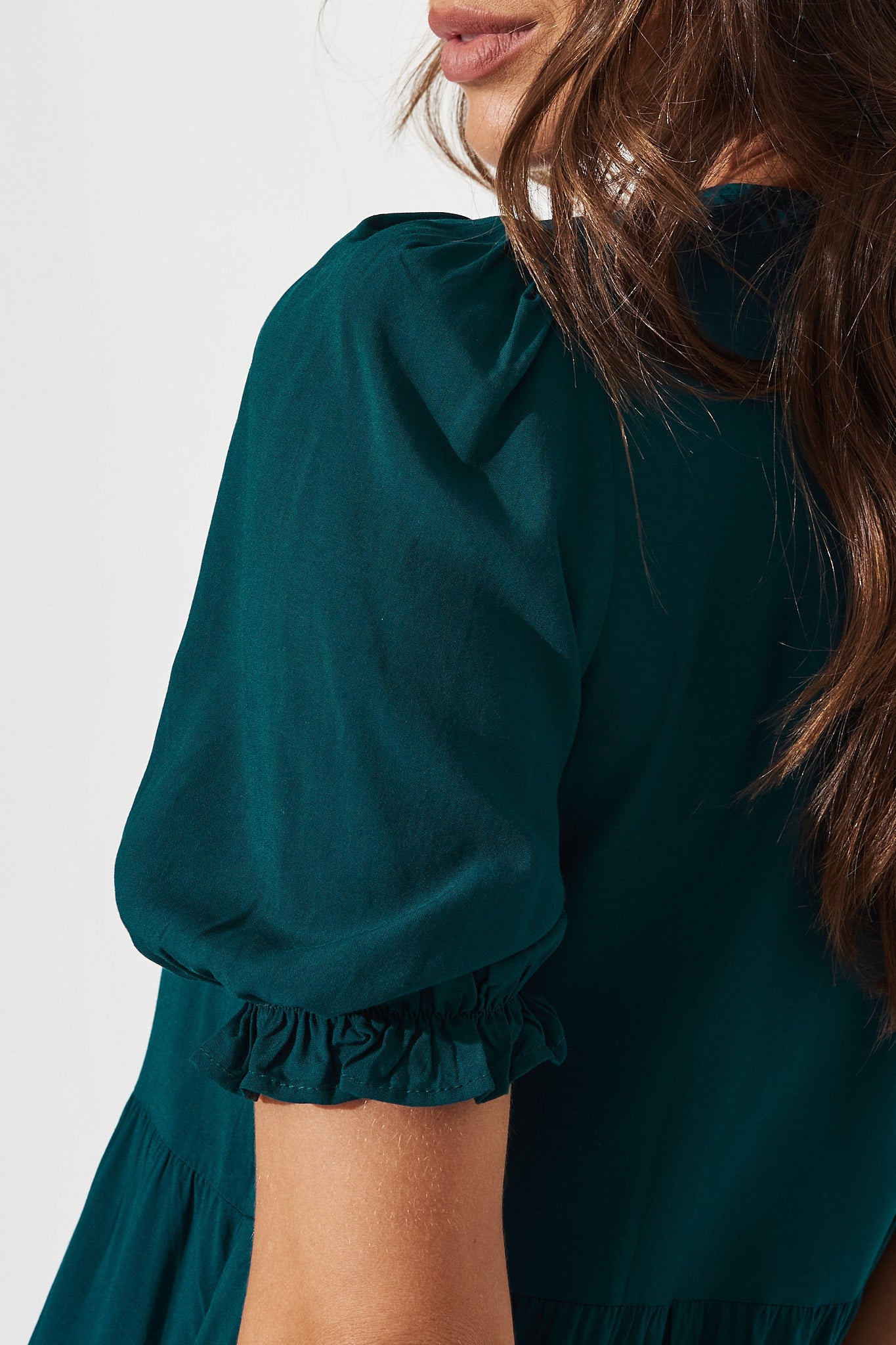 Nevi Tiered Midi Dress In Teal