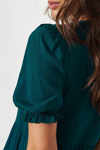 Nevi Tiered Midi Dress In Teal