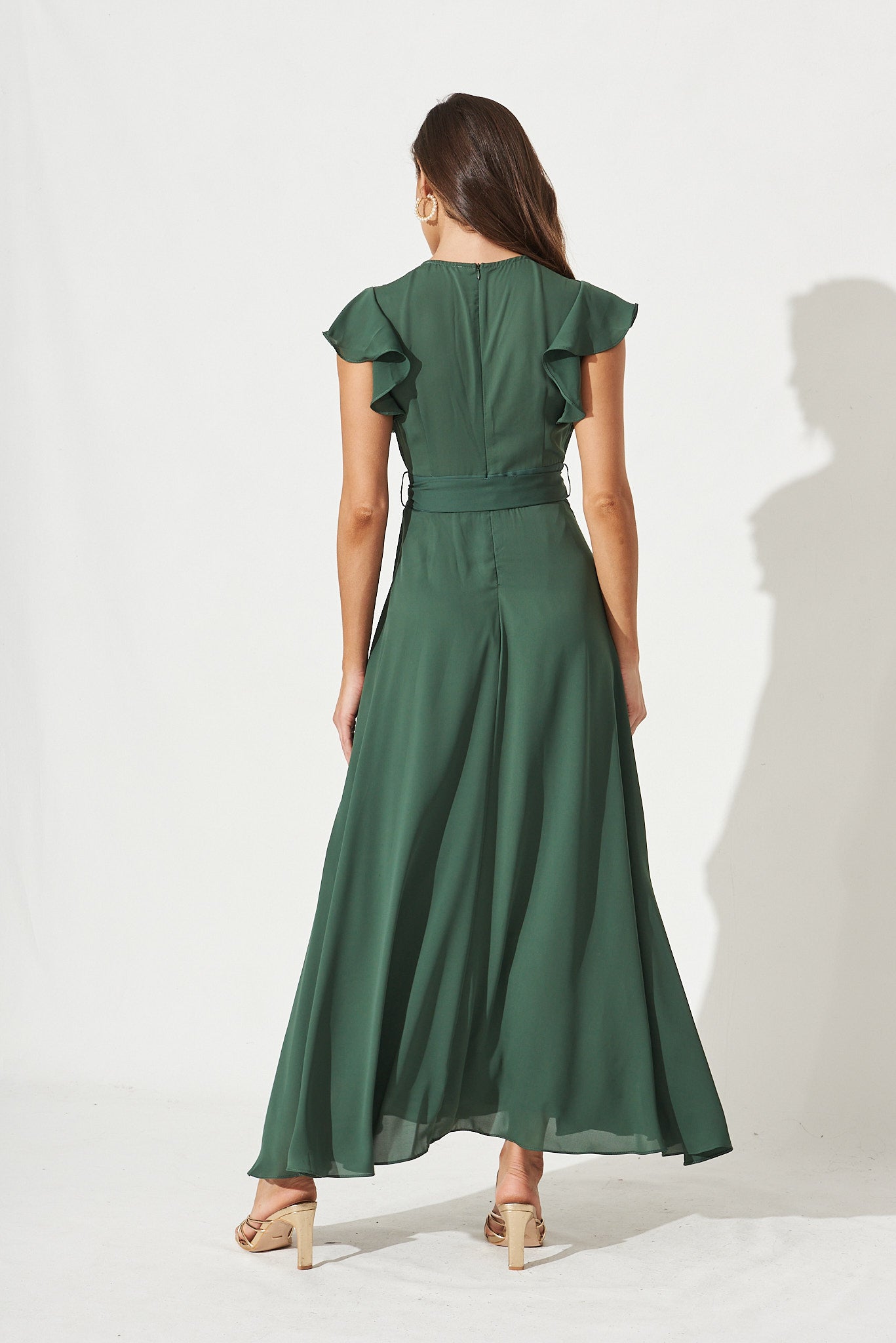 Wynter Maxi Dress in Green Chiffon